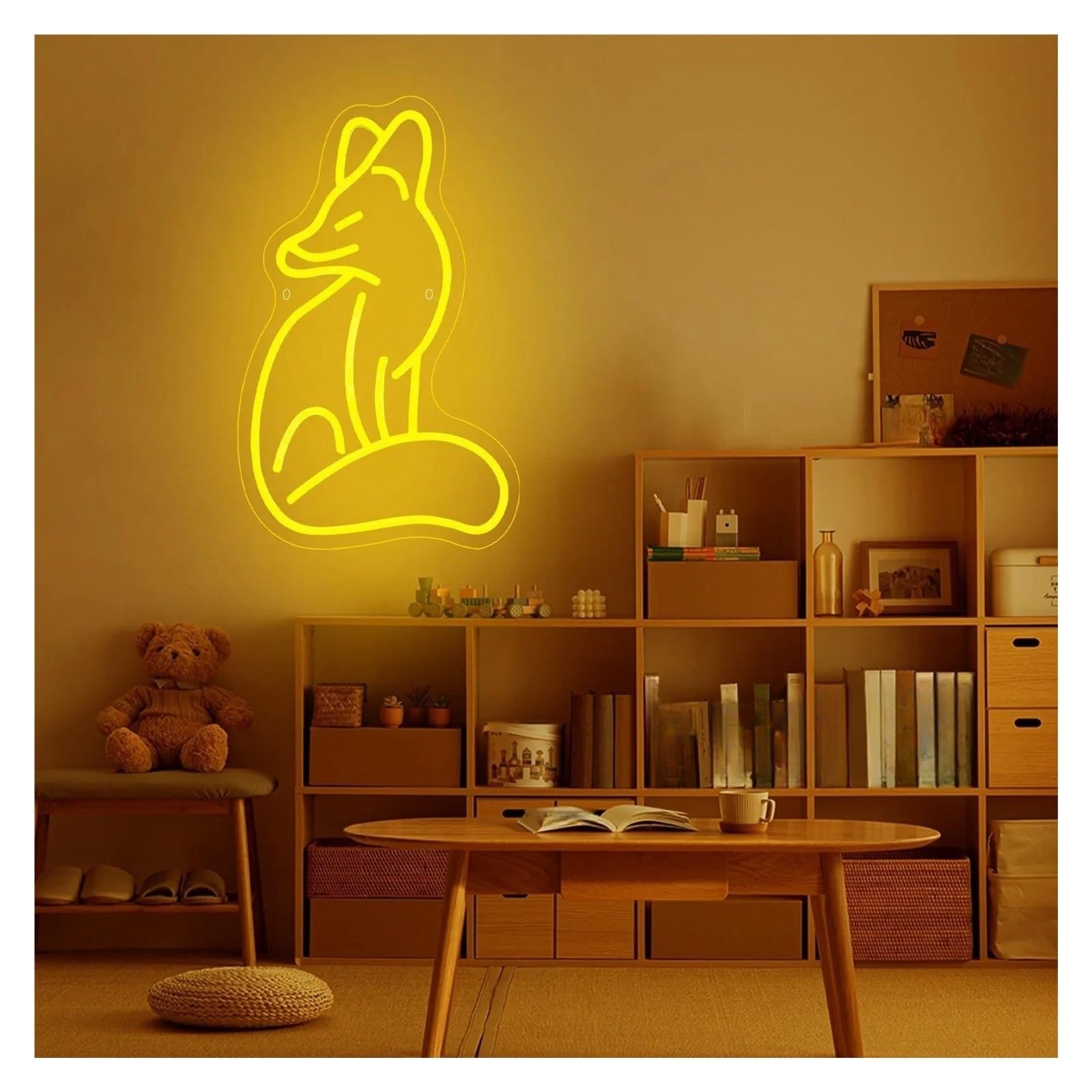 Volpe animale per insegna al per neon per alimentazione per dimmerabile 42cm×26cm neon