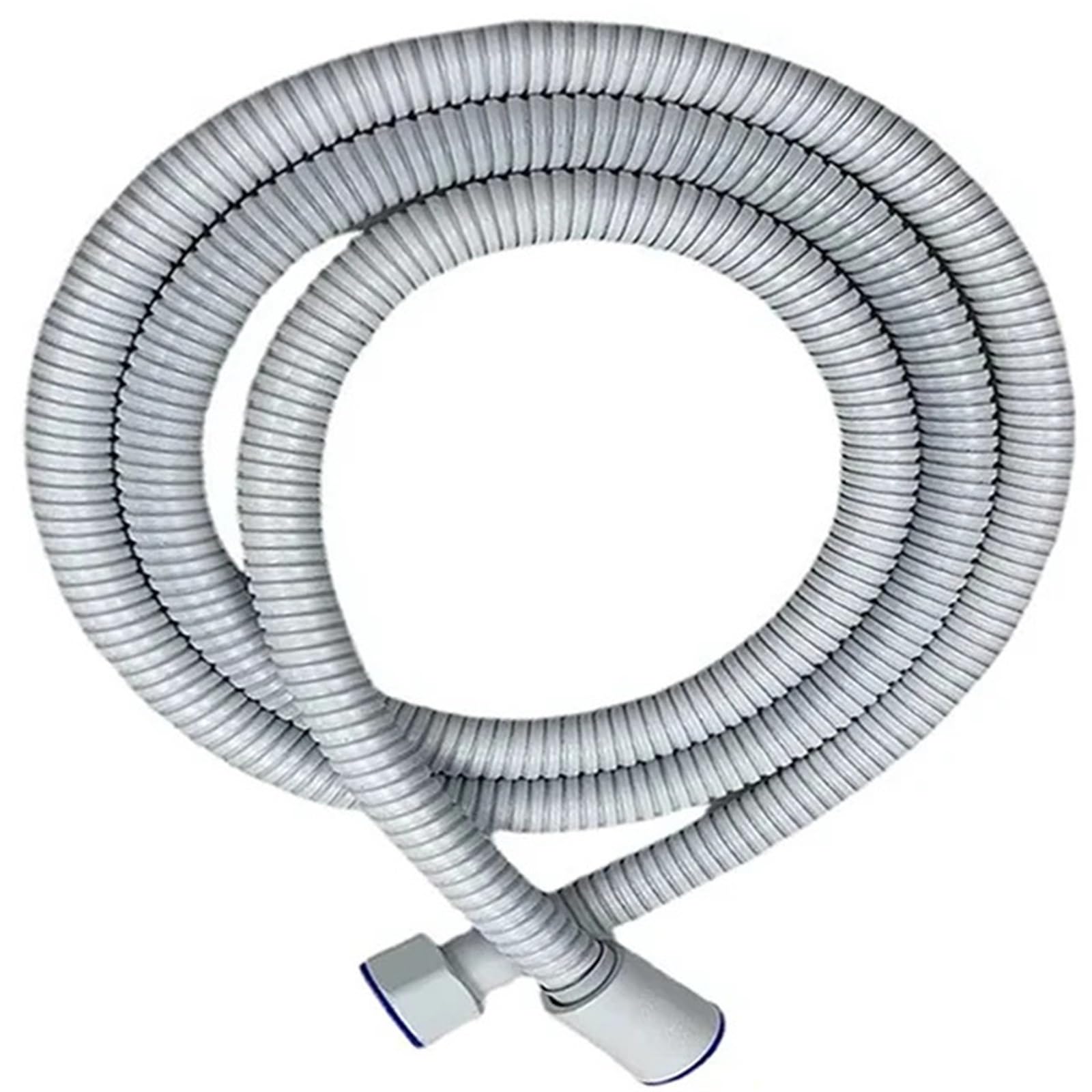 Fbanulpex White Universal Chrome Shower Pipe, Stainless Steel Shower Hose 1.5M/2M G1/2 Inch Multicolor(,200Cm)