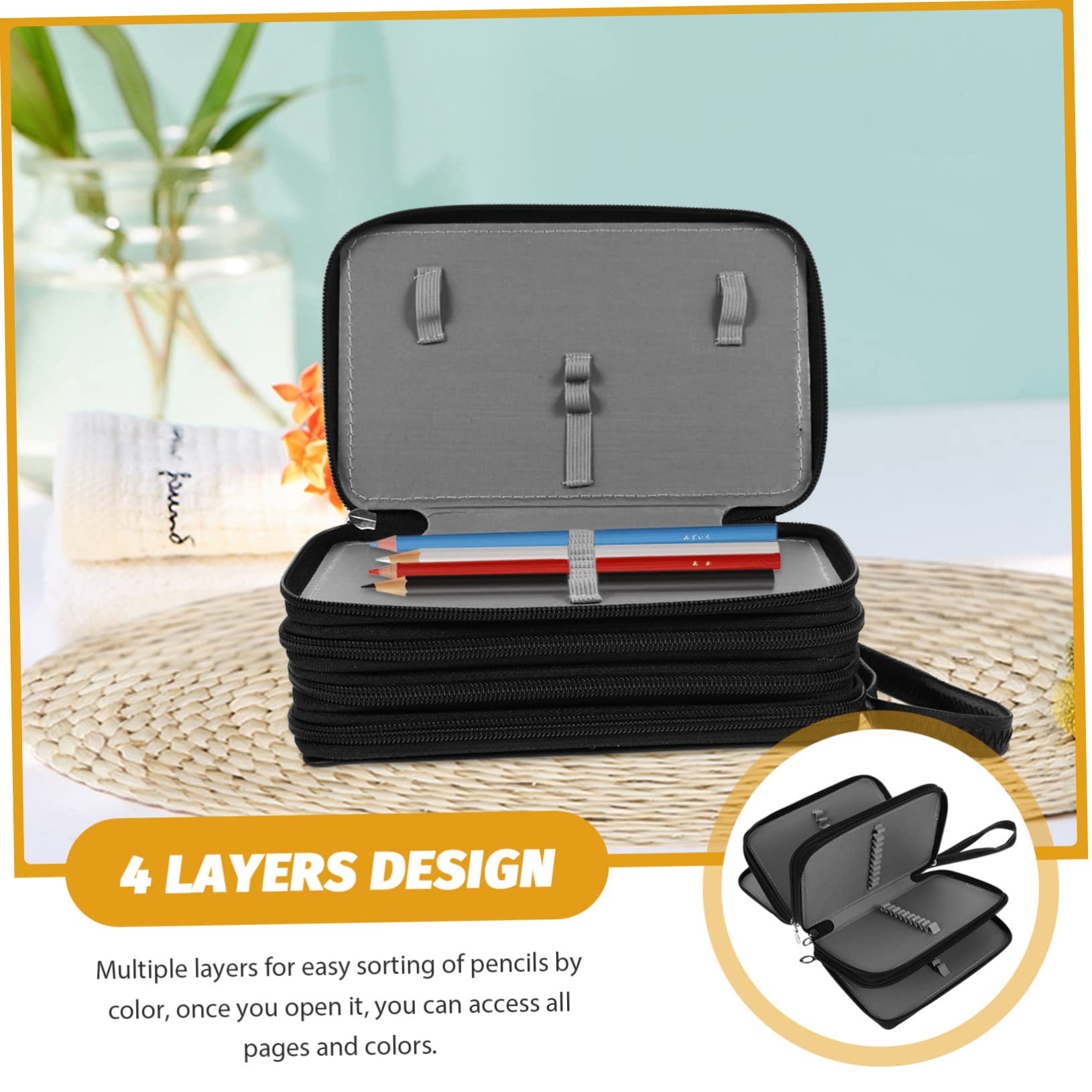 Anneome Astuccio Portapenne Cerniera Astuccio Portapenne Strati Organizer Per Cancelleria Contenitore Per Matite Borsa Per Cancelleria Leggera
