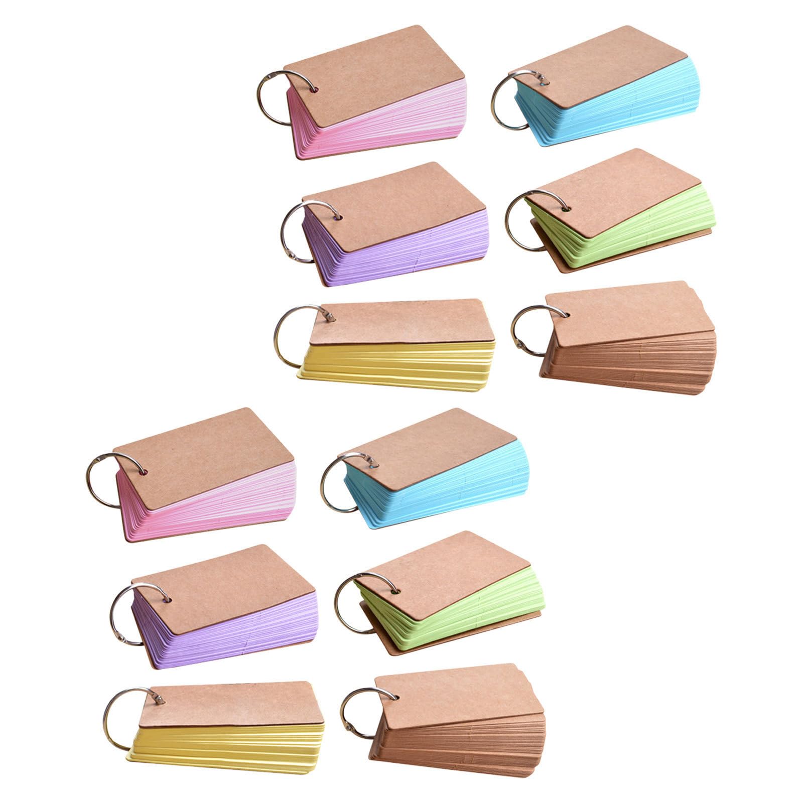 Tarjetas de estudio de papel y metal en pack de 12 unidades coloridas