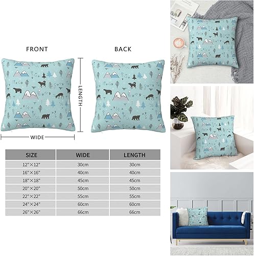 Miniatura 5 de Polar Bear Wolf Deer Mountain- Throw Pillow Covers 26"x26" Throw Pillow Cushion Cases Decoration For Couch Sofa Pillow Covers fundas para cojines de