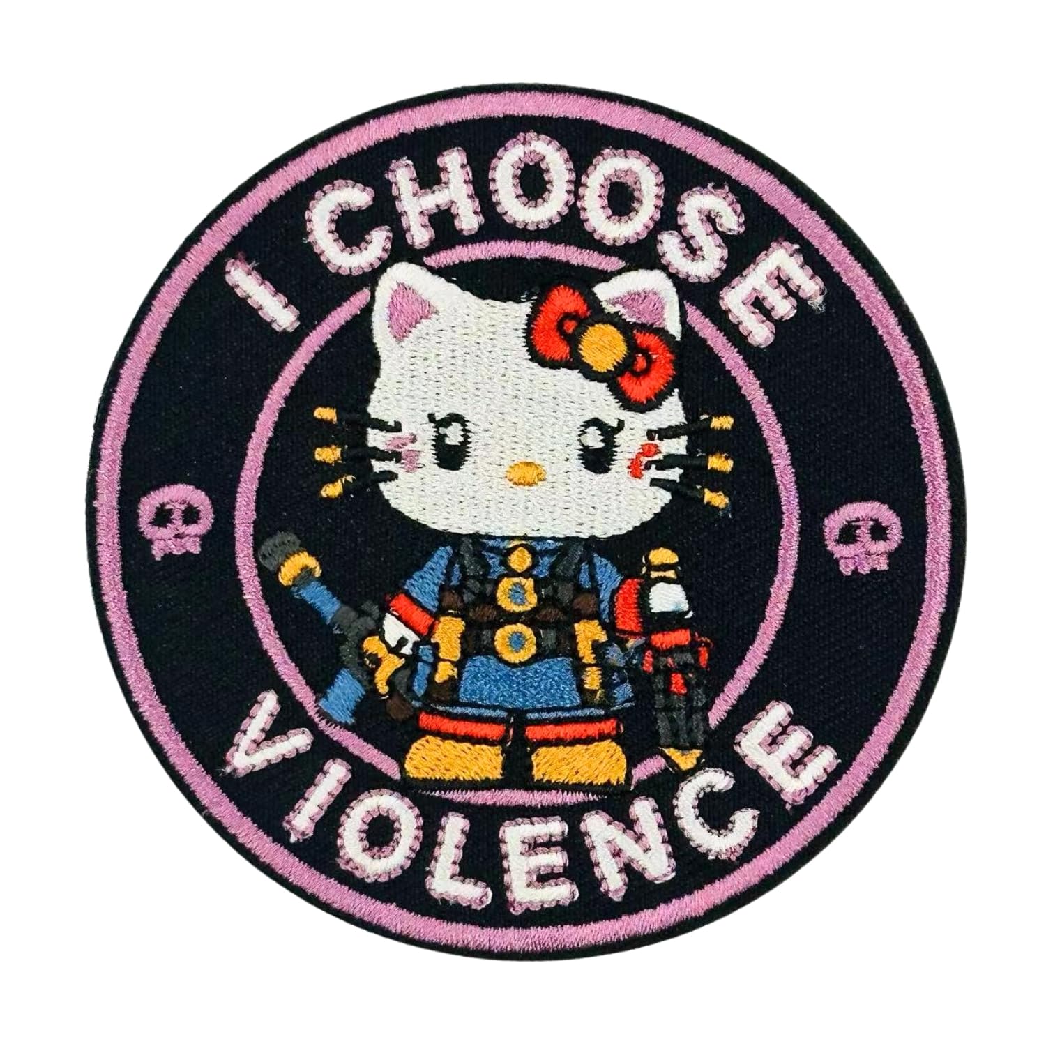 3 in Funny Tactical Cat Patch,I Choose Violence Embroidered Hook and Loop Patches, Cute Meme Morale Patch for Backpacks, Dog Harnesses, Army Vests, Gym Bags, Hats, Helmets