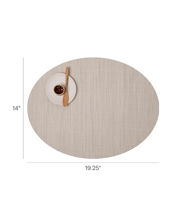 Chilewich Bamboo Placemats Set of 4, Woven Oval Placemats by Chilewich - Used condition - Image 2