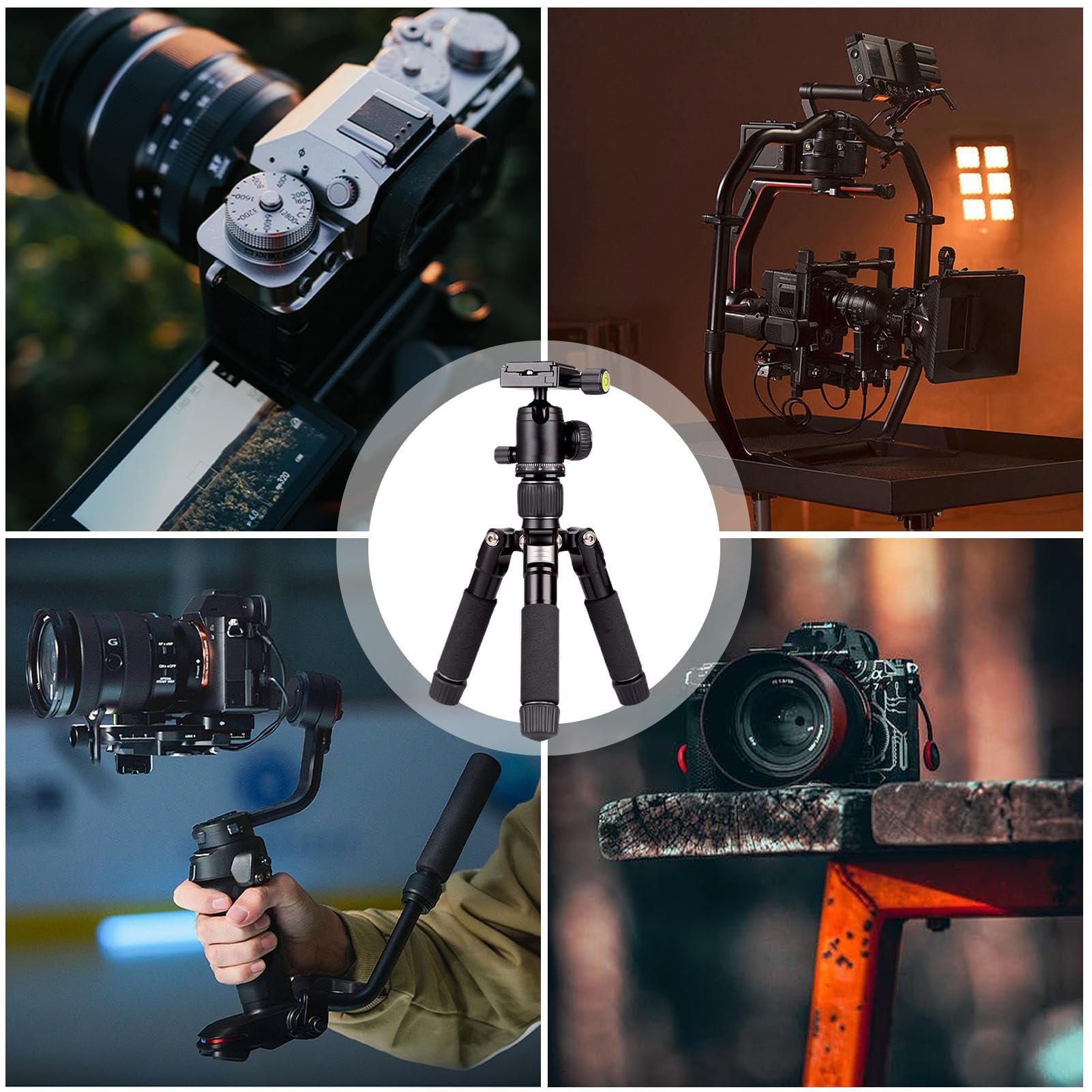 Treppiede per telefono : supporto da scrivania regolabile | Supporto per fotocamera portatile, treppiede ad angolo stabile, pratico accessorio fotografico per trasmissione notturna, Gra