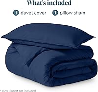 Vista 9 de Bare Home Funda de edredón extra larga – Premium 1800 súper suave – Funda de edredón ligera y fresca – Ropa de cama suave y transpirable