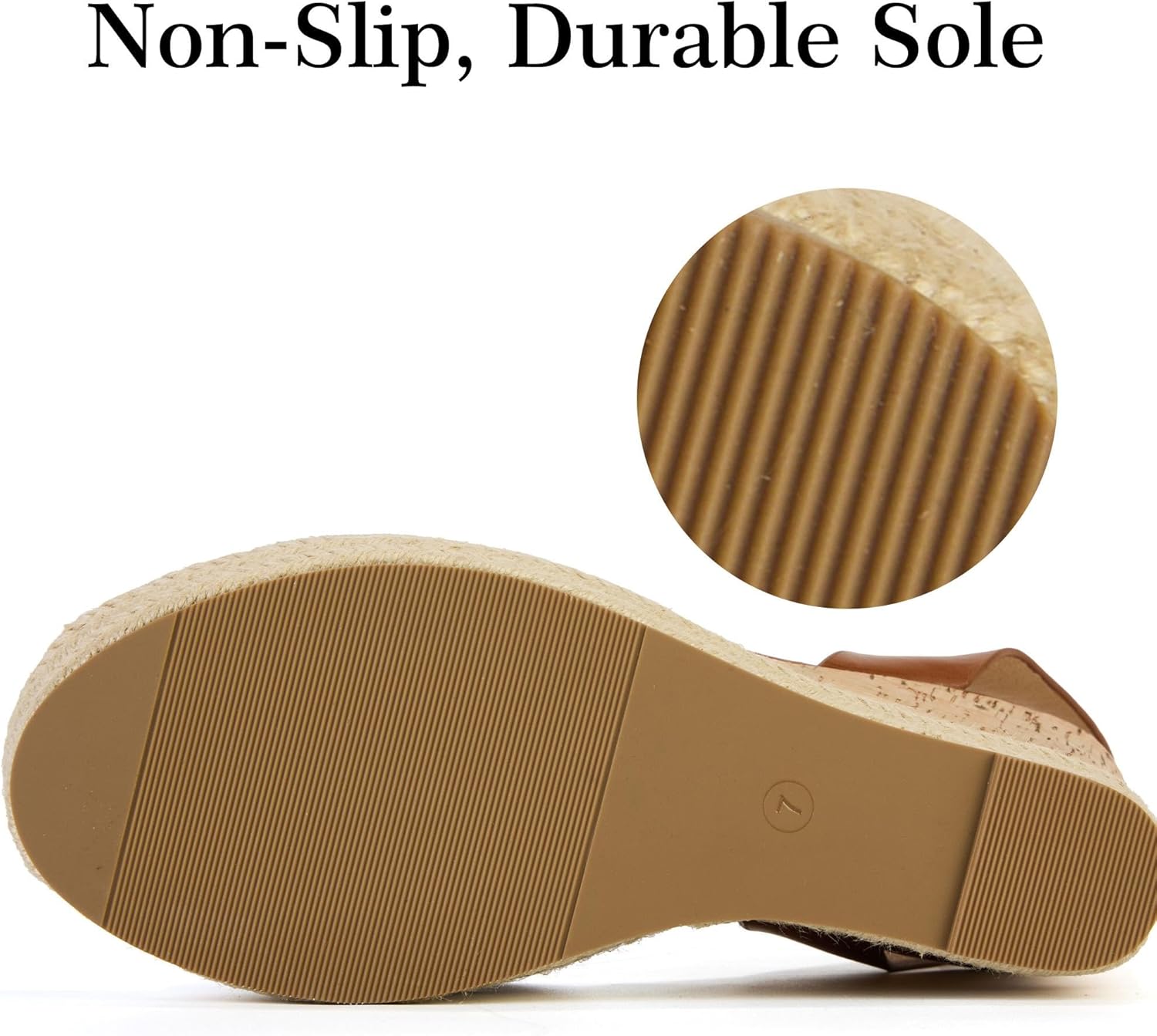 Yavero Women's Espadrille Wedge Sandals Open Toe Platform Sandals with Ankle Strap Stylish Cork Wedges for Summer - Image 7