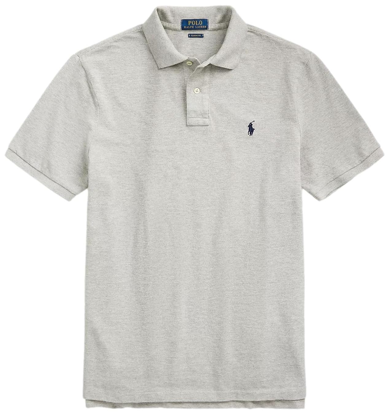 Polo Ralph Lauren Mens Classic Fit Mesh Polo Shirt, Ralph Lauren Grey Heather, XXL