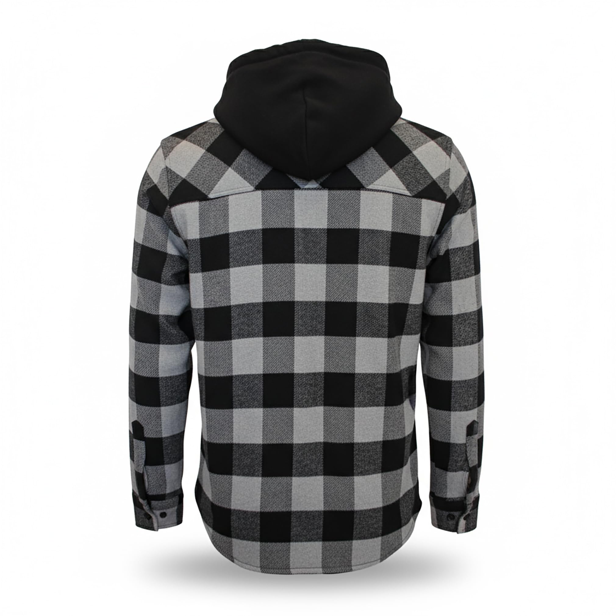 ROCK-IT Apparel Hombre Camisa de Franela de Manga Larga a Cuadros con Capucha I Camisa de Leñador con Bolsillo Delantero y Cremallera [Tallas S-5XL]