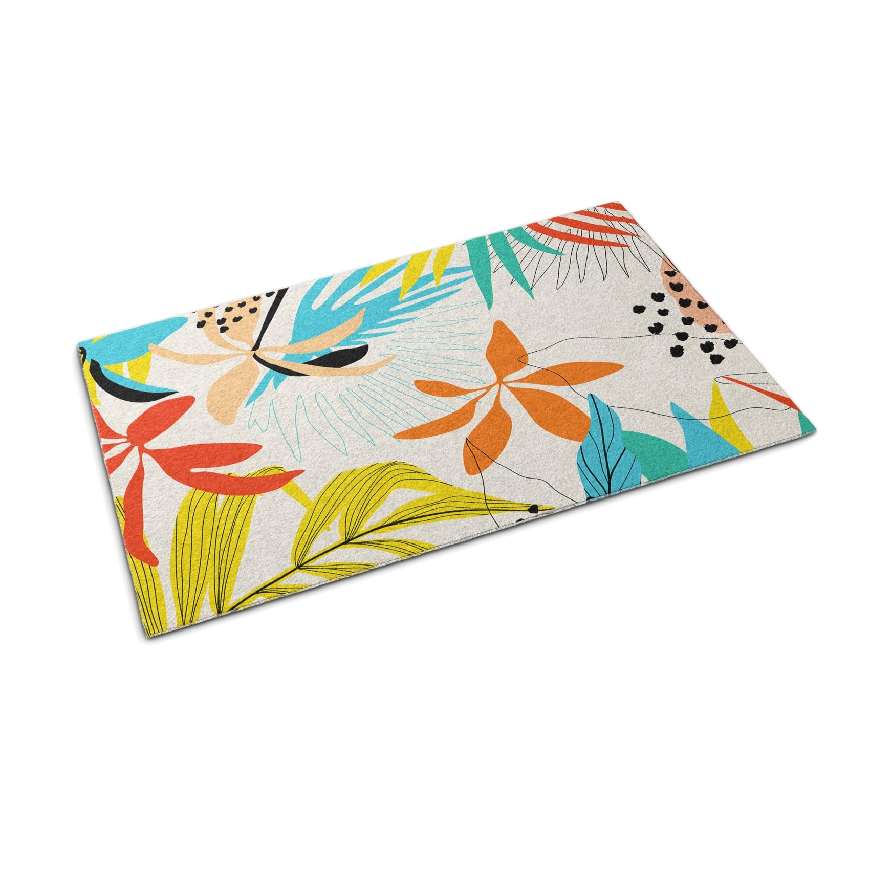 Tapis de balcon Tulup décoration extérieure feuilles et fleurs pour une terrasse accueillante