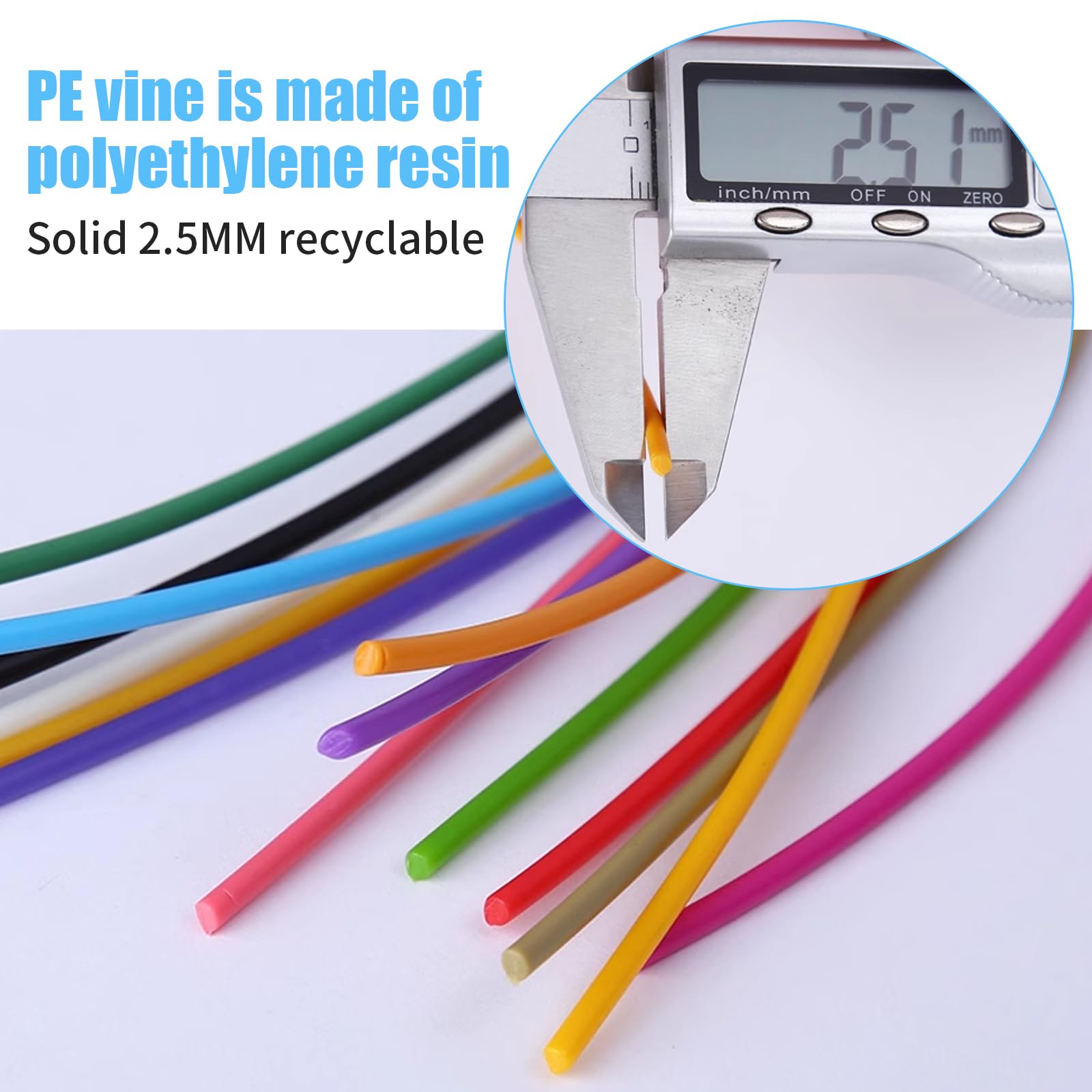 Peddig, 2,5 mm, rattan rotondo in plastica, 500 g, in rattan massiccio, rotondo, per riparazione, sedia, tavolo, cesto, tessitura, artigianato (rosso)