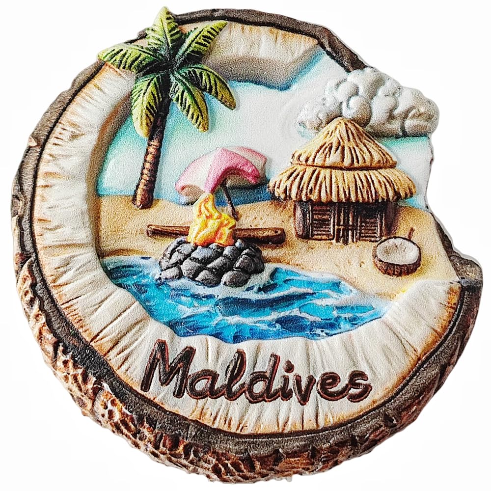 MUYU Calamita Da Frigorifero 3D Blu Lagoon Islanda - Souvenir In Cristallo Fatto A Mano 4,8x6,8 Cm