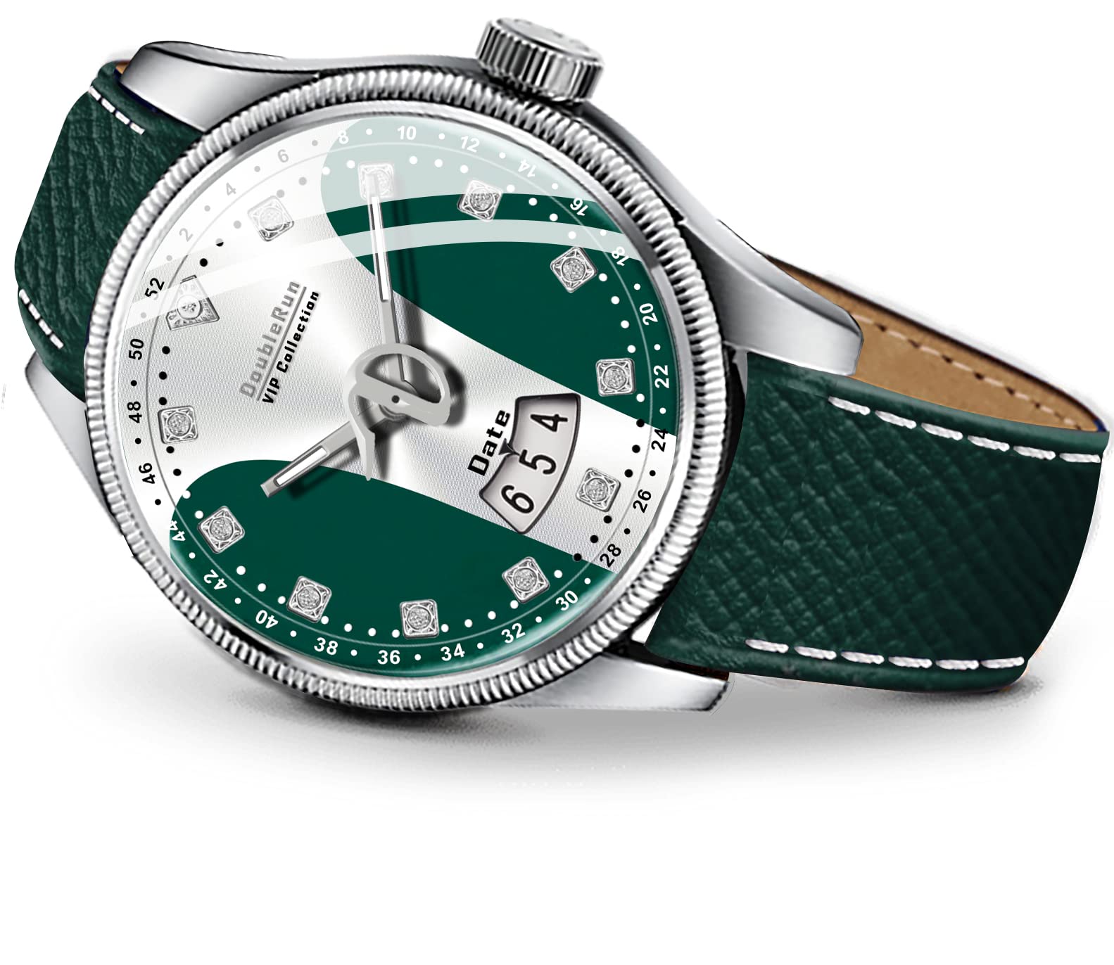 DOUBLERUN 10022 Date Display Tow Tone Green Dial Leather Belt Analog Watch - for Men (B0BVBHBMSB) Amazon Price History, Amazon Price Tracker