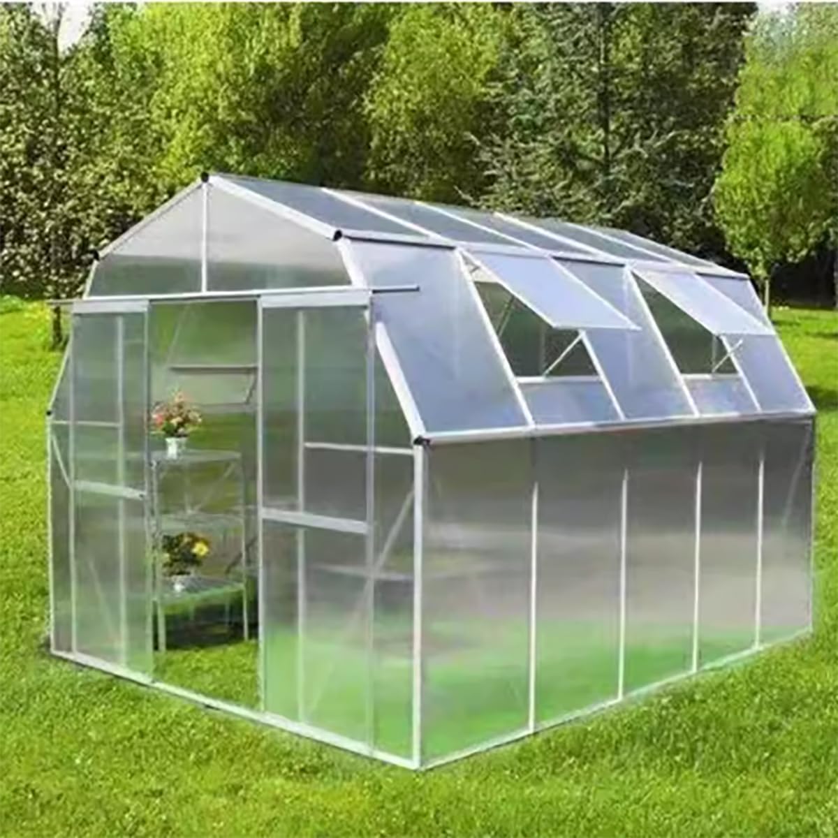 LIUNI Polycarbonate Sheet UV Resistant Greenhouse Shed Canopy Transparent Insulation Day Lighting Panels Roll for Outdoor Gardening, Farming(Size:1m*10m)
