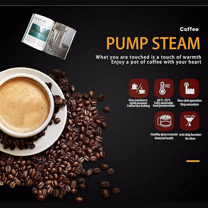 Cafetera de Vapor con Espumador de Leche 800W, Ideal para Capuchinos y Lattes miniatura 3