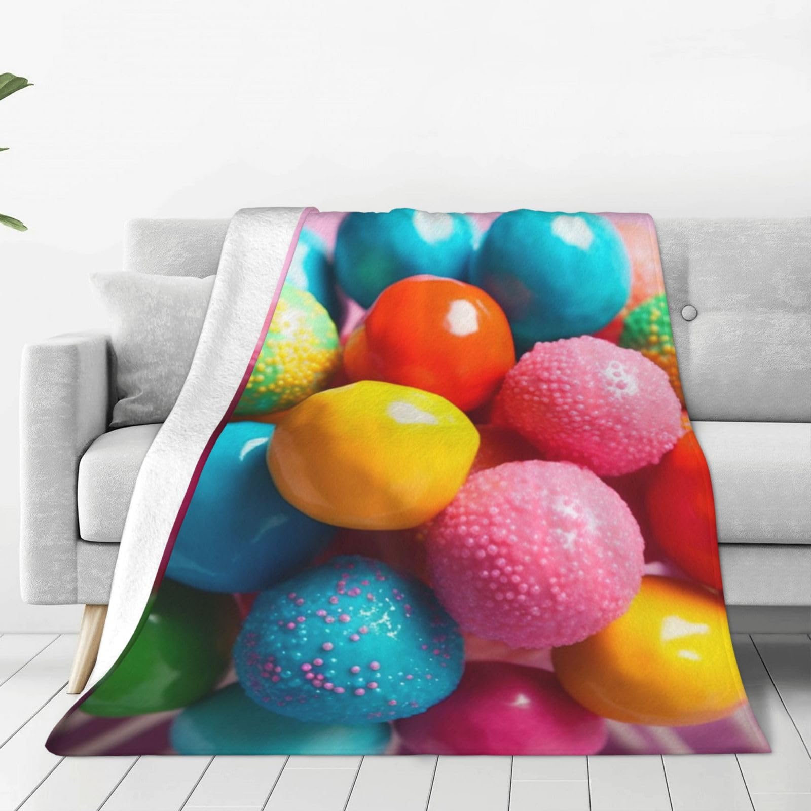 Couverture flanelle imprimé bonbons colorés couverture polaire chaude