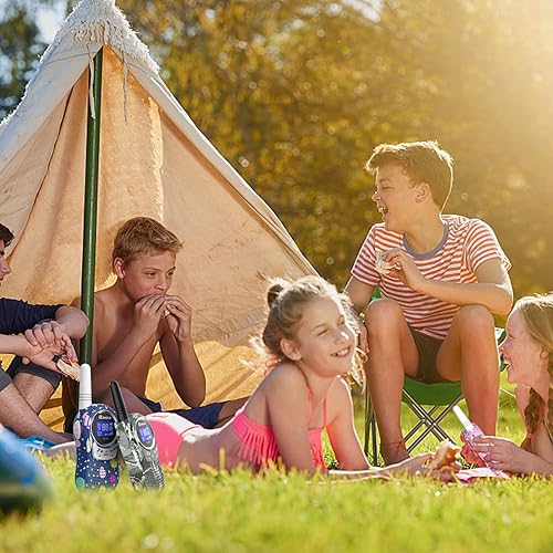 Miniatura 6 de QNIGLO Walkie Talkies para acampar para niños recargables, Walkie Talkies de camuflaje para niños y niñas, apto para juegos de aventura al aire