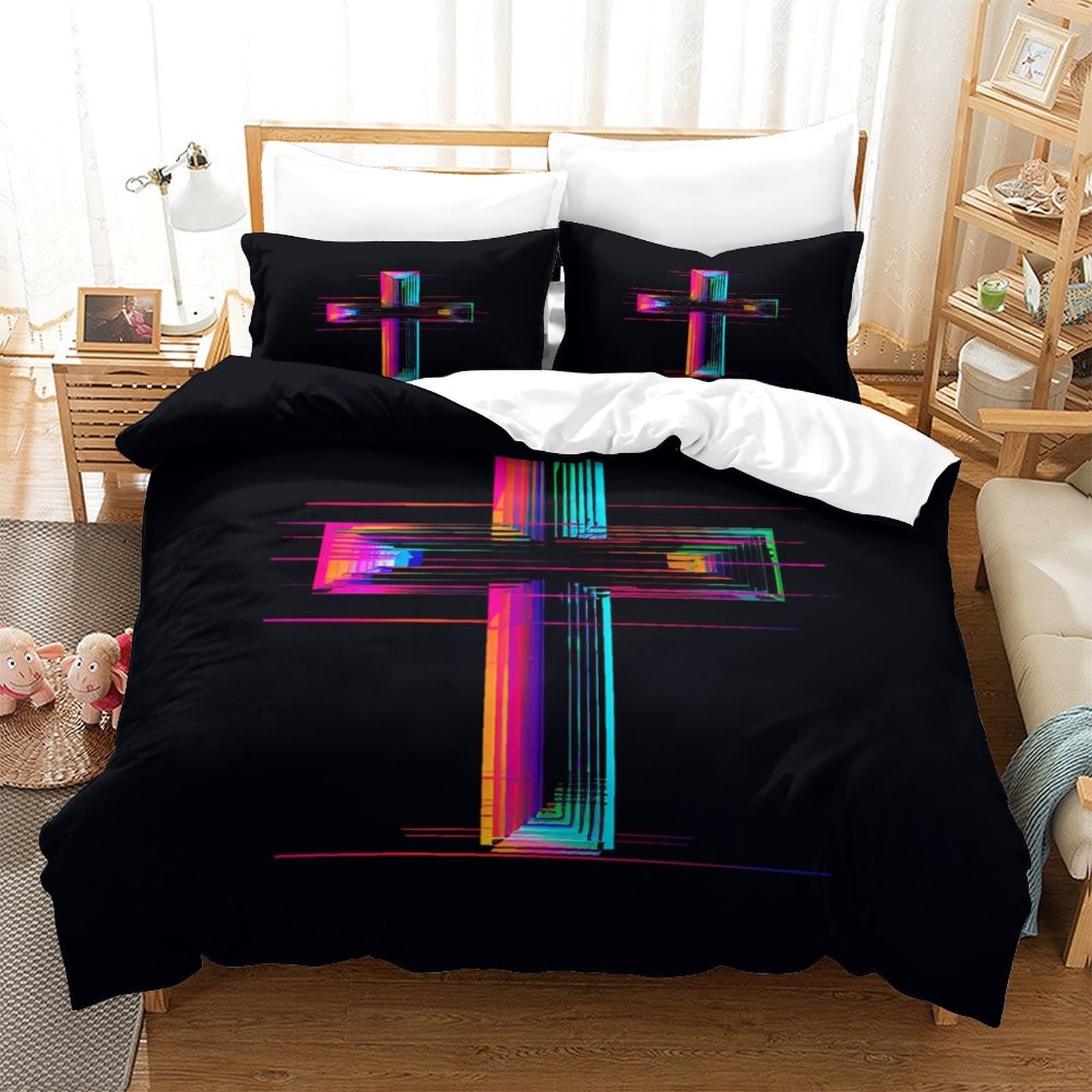 Ensemble de literie 140x200 microfibre housse de couette lit simple 3D