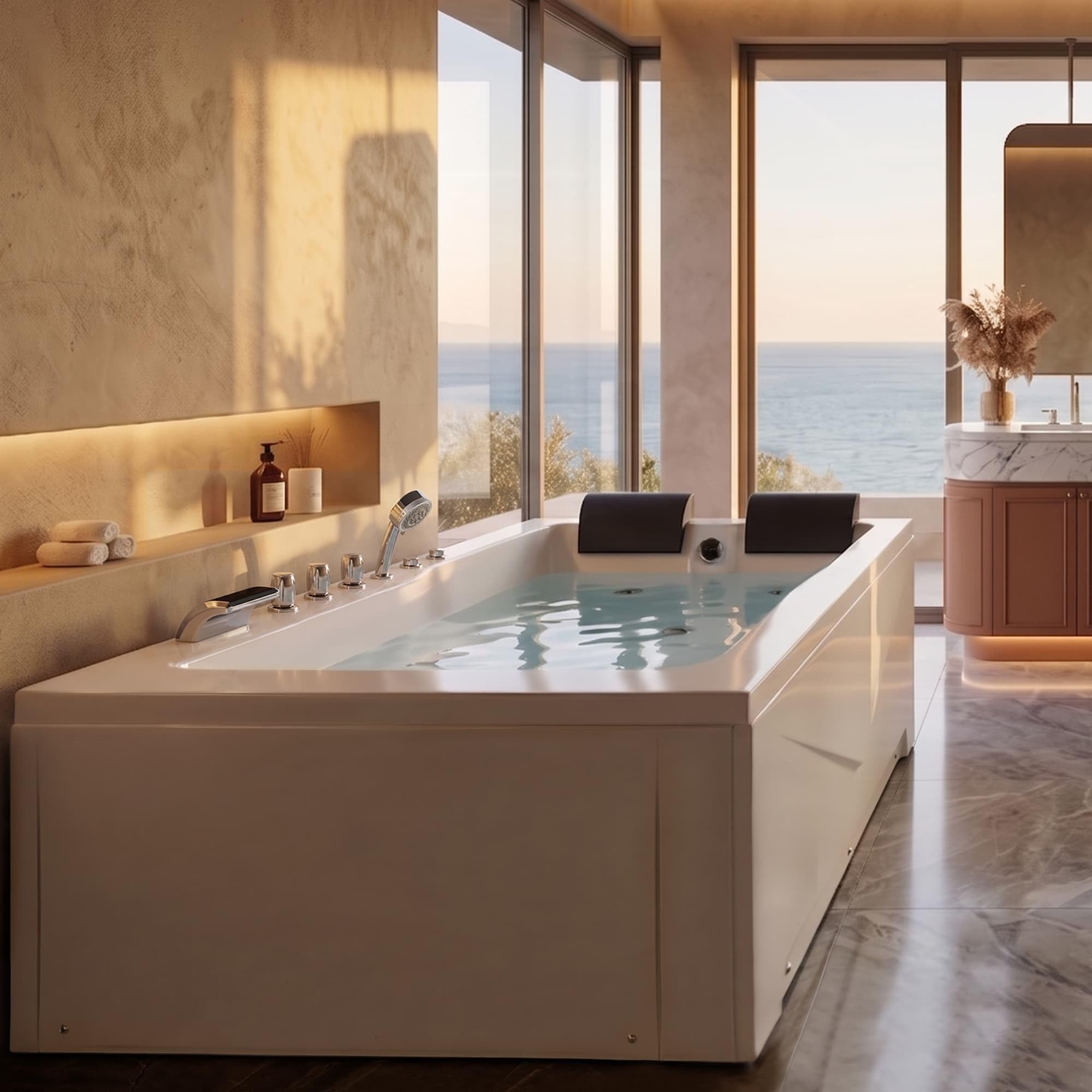 EMPAVA 71 inch Jetted Bathtub for 2