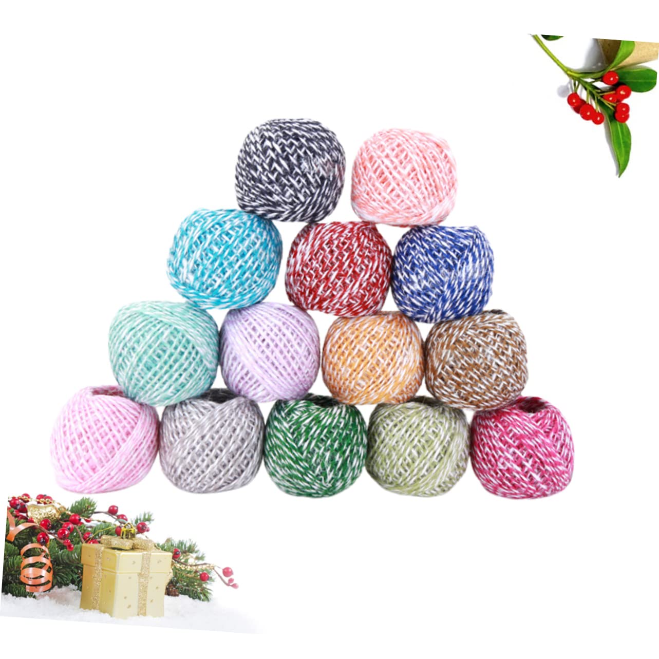 EXCEART Lot de 14 Ficelles Couleur en Jute, Corde de Jute Tressée, Plus Épaisse et Résistante, Pratique pour Jardinage et Emballage Présent, sans Abîmer Les Objets Couleur Aléatoire