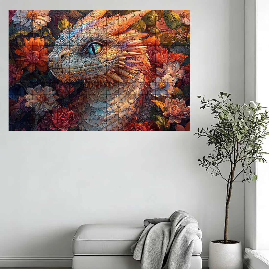 Puzzle 1500 elementów dla dorosłych, puzzle 1500 elementów smoka, kwiaty puzzle dla dorosłych z wykwintnym pudełkiem do pakowania, gry edukacyjne, duże drewniane puzzle na prezent dla kobiet