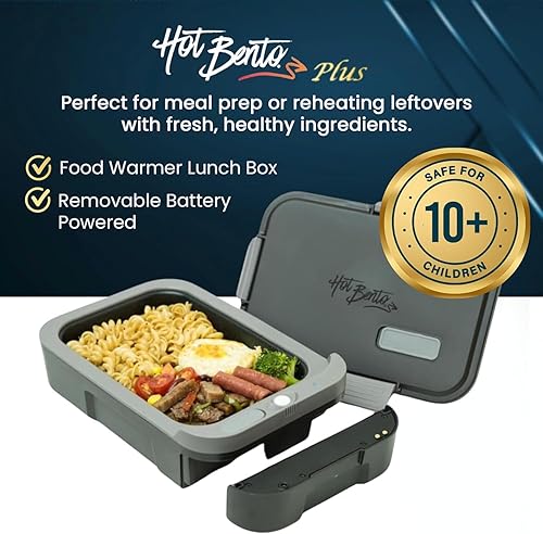 Miniatura 6 de Hot Bento PLUS Fiambrera autocalentada y calentador de alimentos extraíble alimentado por batería, portátil, inalámbrico, comidas calientes para
