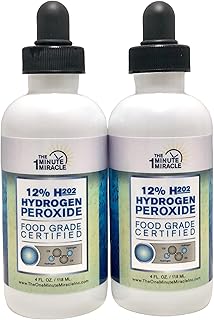 12% Hydrogen Peroxide Food Grade - 2 Bottles 4 os Per Bottle - Reconmended by The One Minute Cure Book. Our Brand OMM is The Choice by Professional, Alternative Medicine, and Homeopathic Communities.