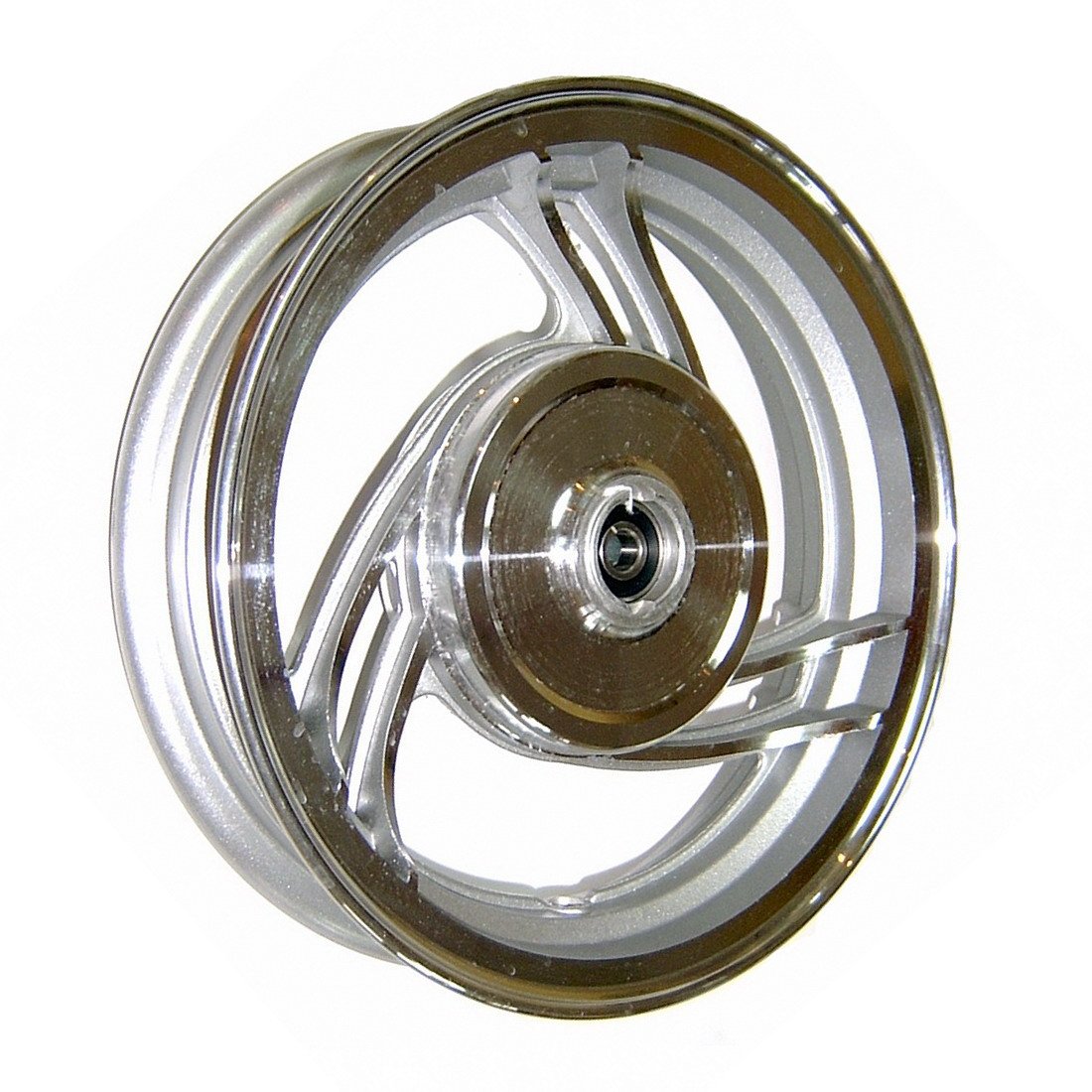 ALU FELGE CHINA ROLLER HINTEN in 2.15 x 10 im 3-Speichen Design (Trommelbremse) für BAOTIAN BT49QT BT50QT Benzhou City Star YY50QT AGM GMX 50 JINLIN JL50QT JINAN QINGQI QM50QT REX RS CHINA ROLLER GY6