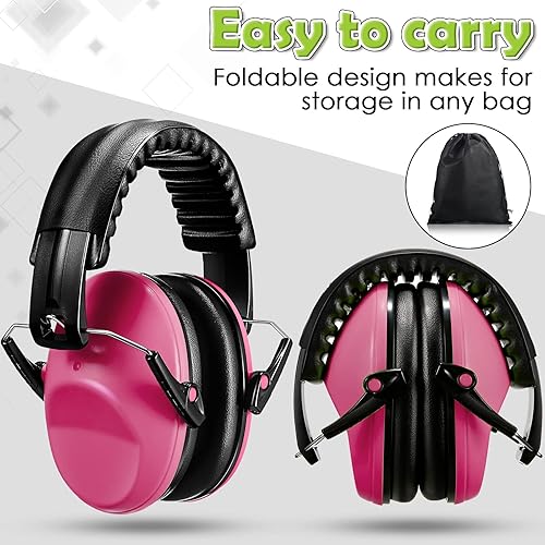 Miniatura 9 de Paquete de 3 auriculares con reducción de ruido para niños, orejeras de protección auditiva para autismo, niños pequeños, orejeras de 27 db