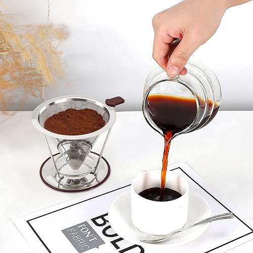 MISETTO Reusable Stainless Steel Pour Over Coffee Filter - Thumbnail 5