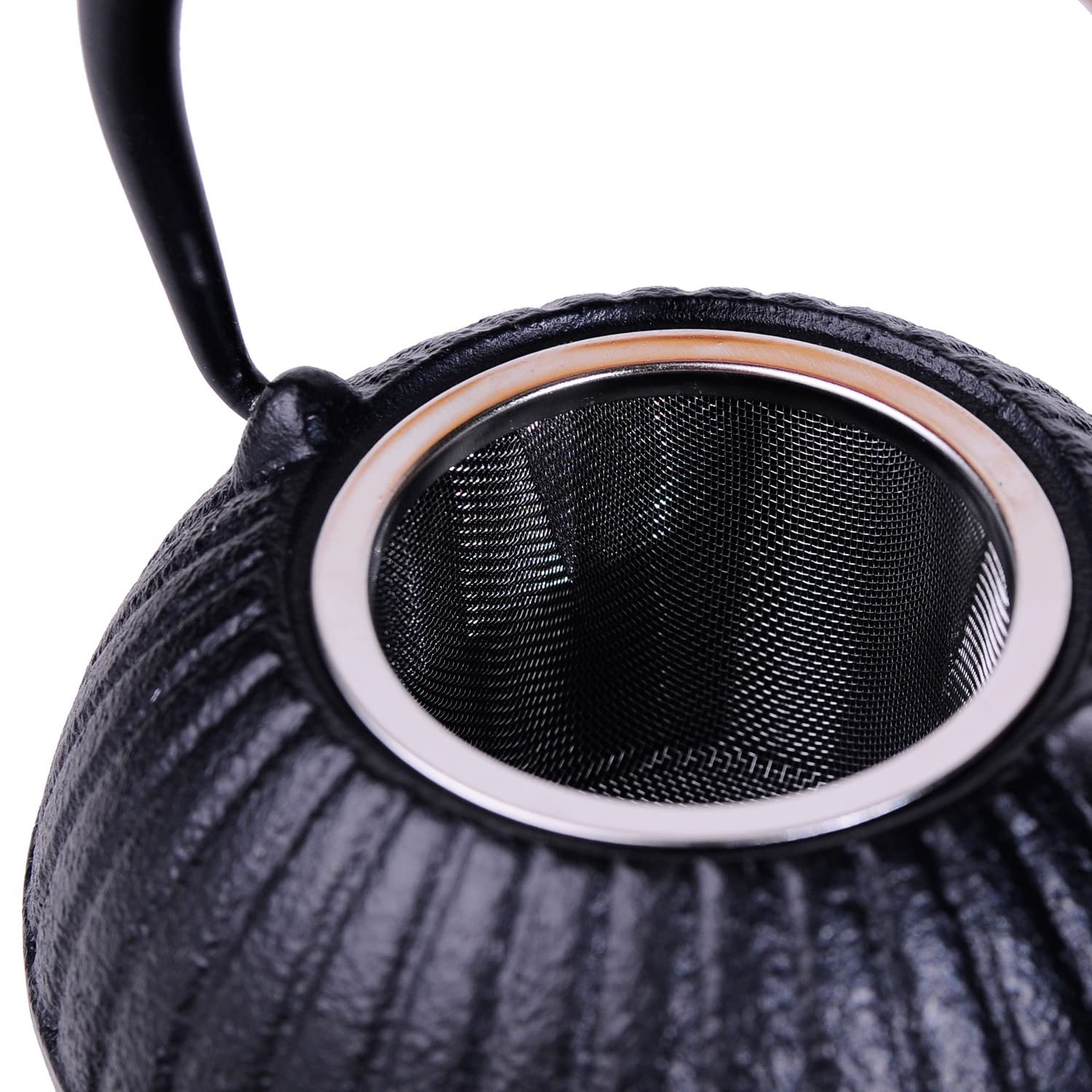 Tetera Japonesa de Hierro Tetera Hierro Fundido Tetera De 550ML, Tetera De Hierro Fundido, Tetera Pequeña De Hierro, Tetera Negra, Tetera Manual