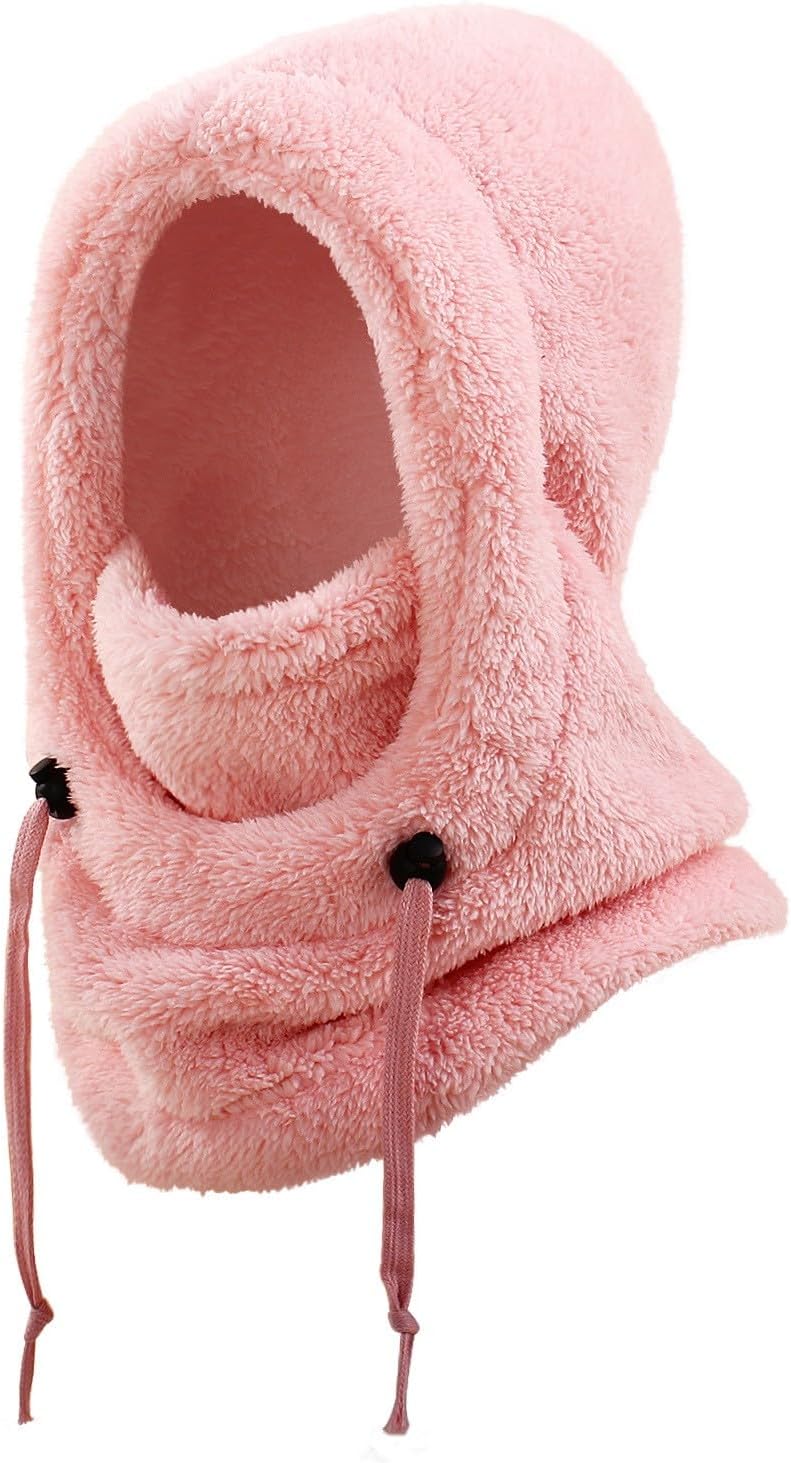 Kids Winter Balaclava Fleece Hats with Ski Mask Windproof Warm Adjustable Full Cover Neck Warmer Hood Children's Boys Girls