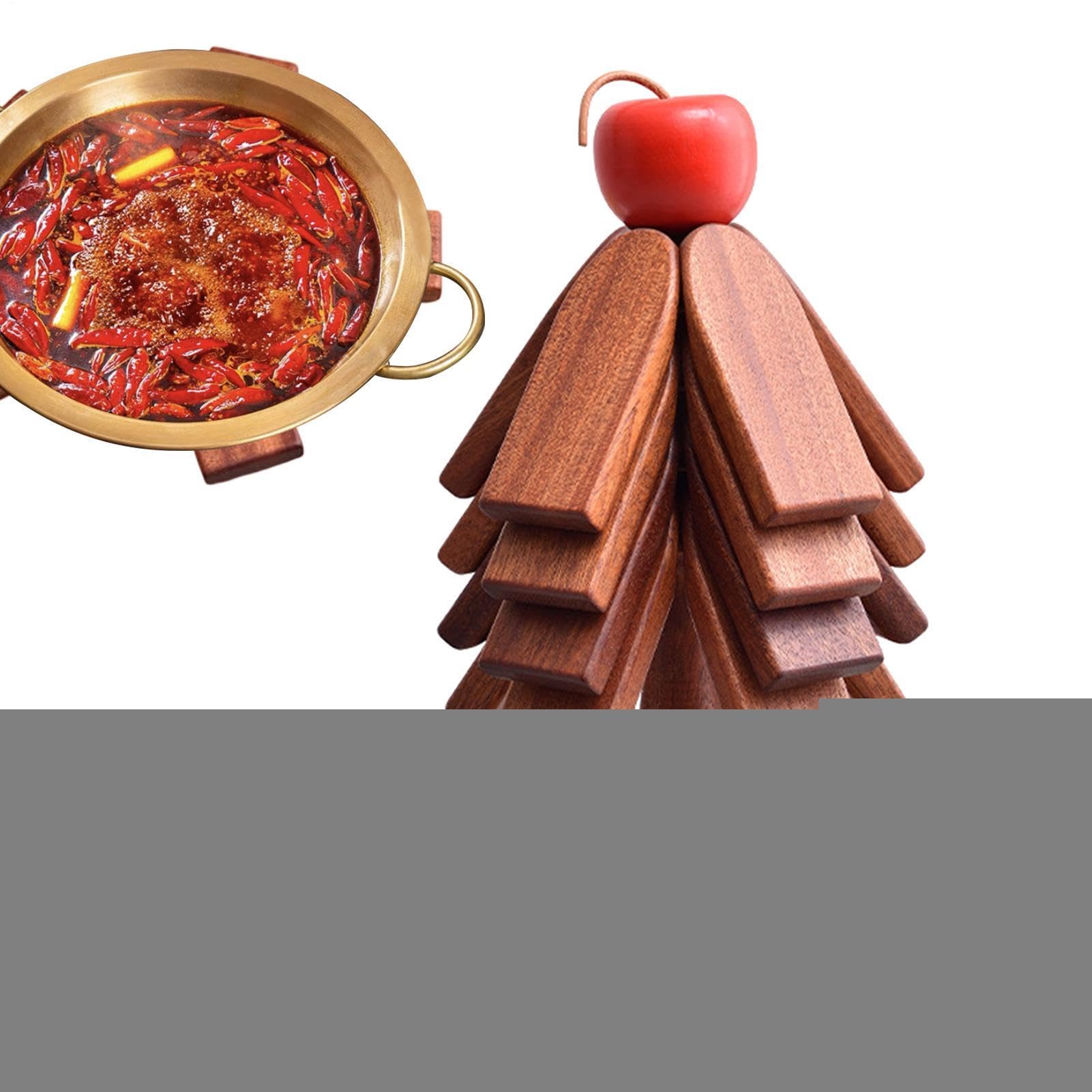 Sousplats en Bois pour Plats Chauds Décor de Table Rustique Pliable
