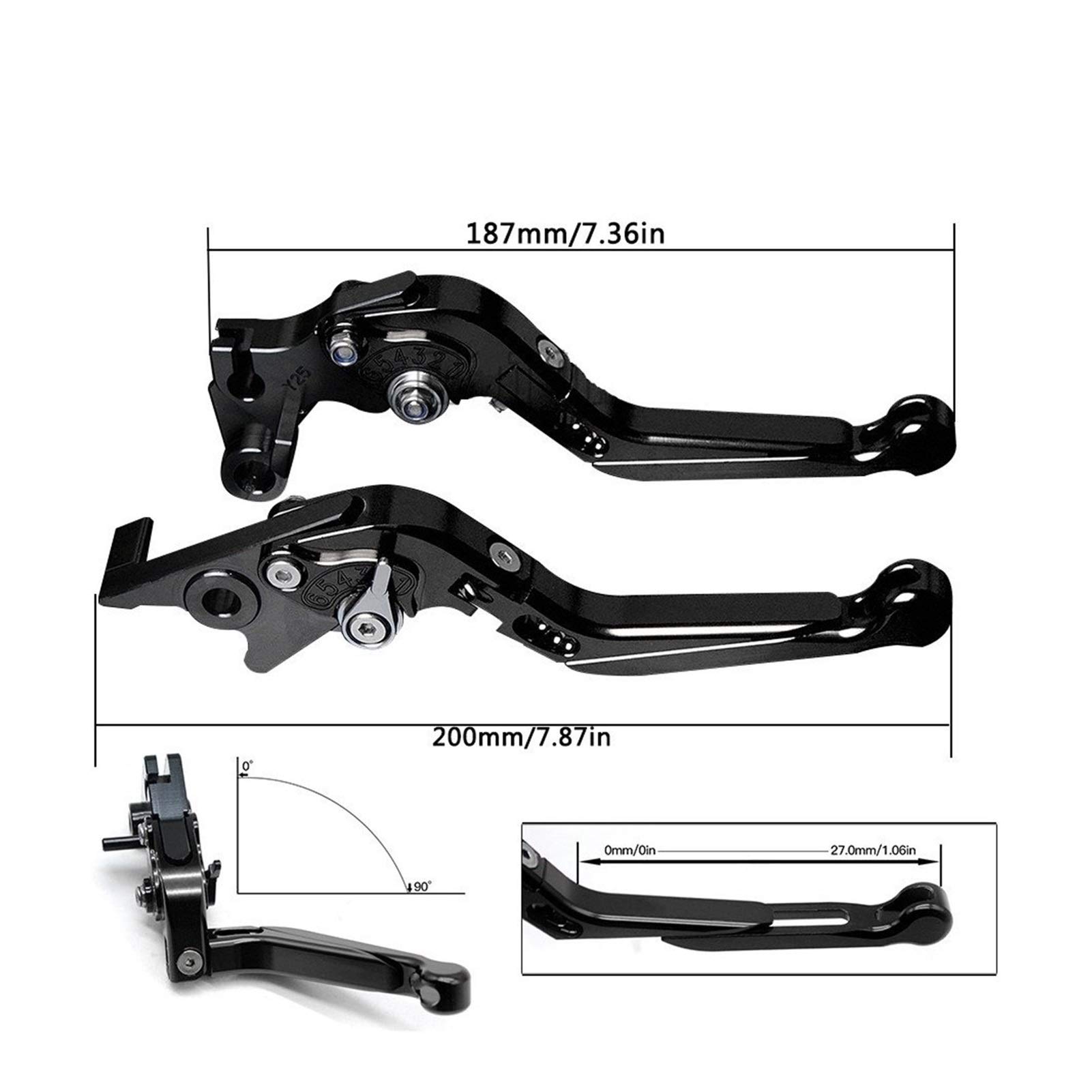 Freno Mano Motociclo Per Y&amaha YZFR125 Accessori Moto Leve Frizione Freno In Alluminio Manopole Manubrio YZF R125 YZF-R125 Tutti Gli Anni Leve Freno Frizione (Color : A)