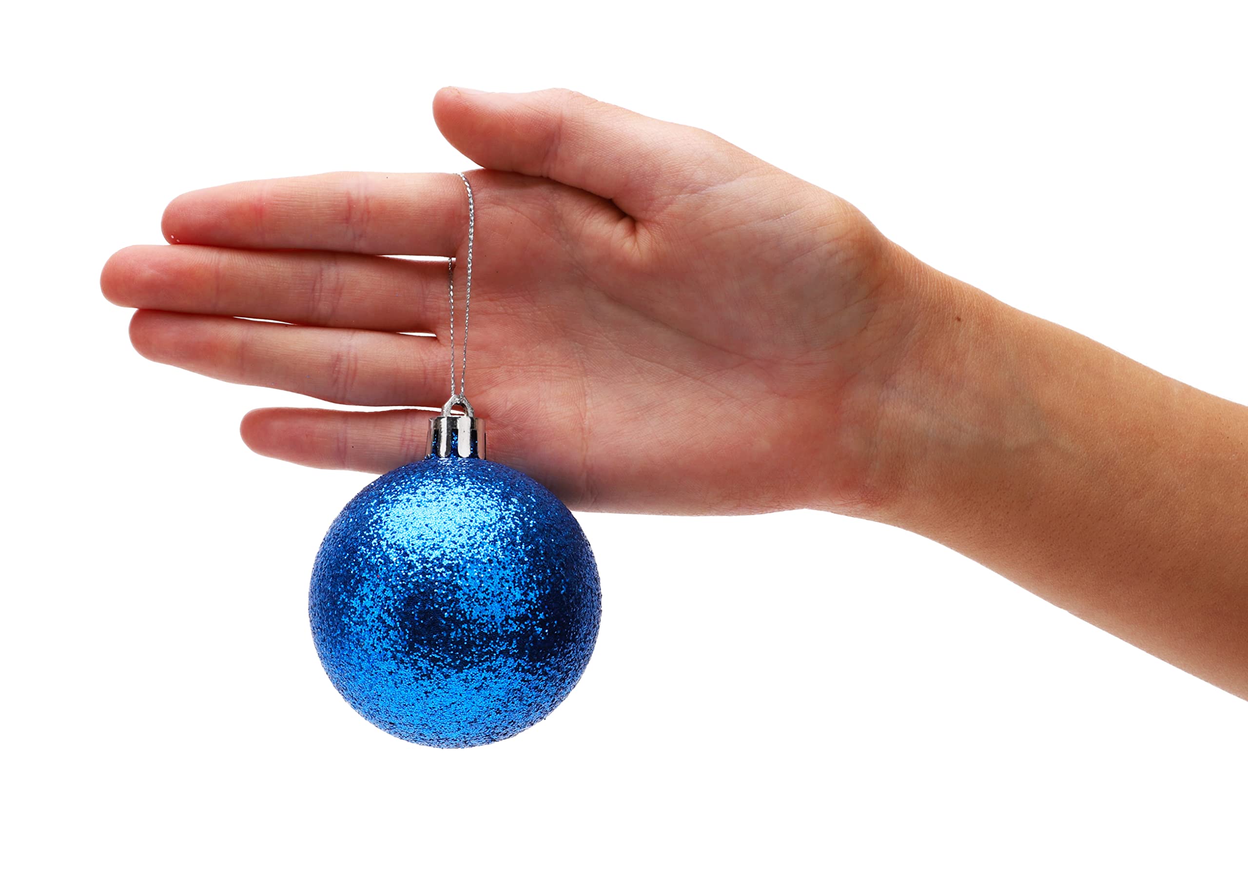 Bolas De Navidad Brillantes Inastillables | 42 Unidades De 3 Cm | Varios Estilos (Azul, Rojo, Dorado) | Decoración Para Árbol, Fiestas Y Bodas