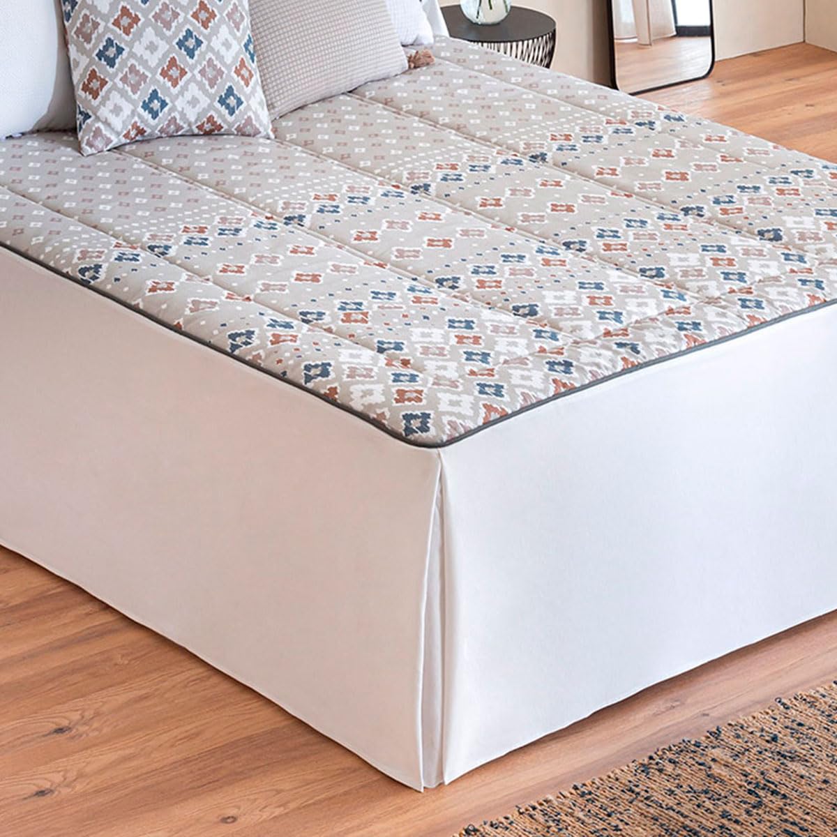 Lanovenanube Colcha Edredón Toledo Azul Cama 135 150 g con Cojín