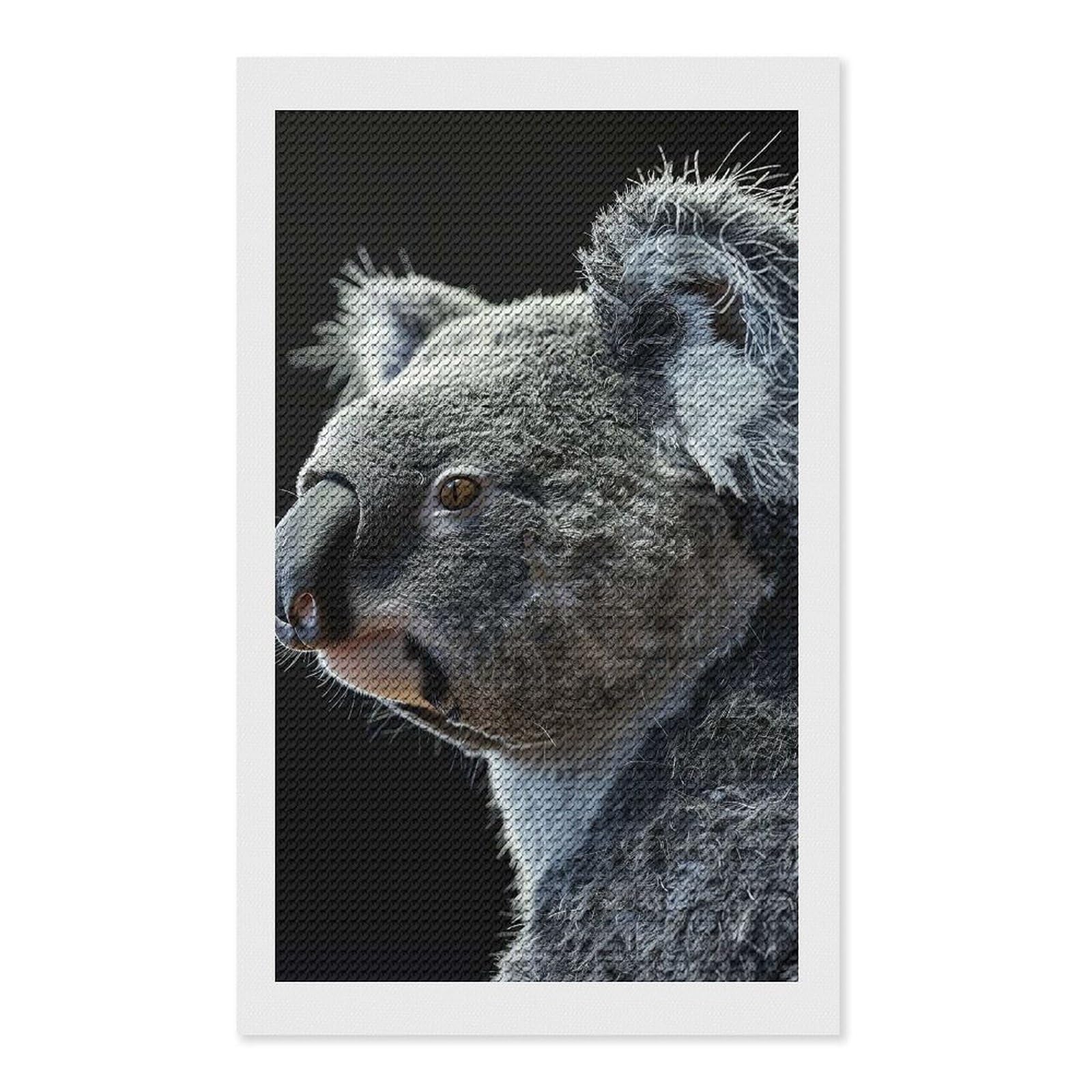 Junmoney Koala Diamond Painting Canvas Set 12"x20", Boho Decor, for Craft Lovers, Easy Handmade Project, Holiday Gift Idea