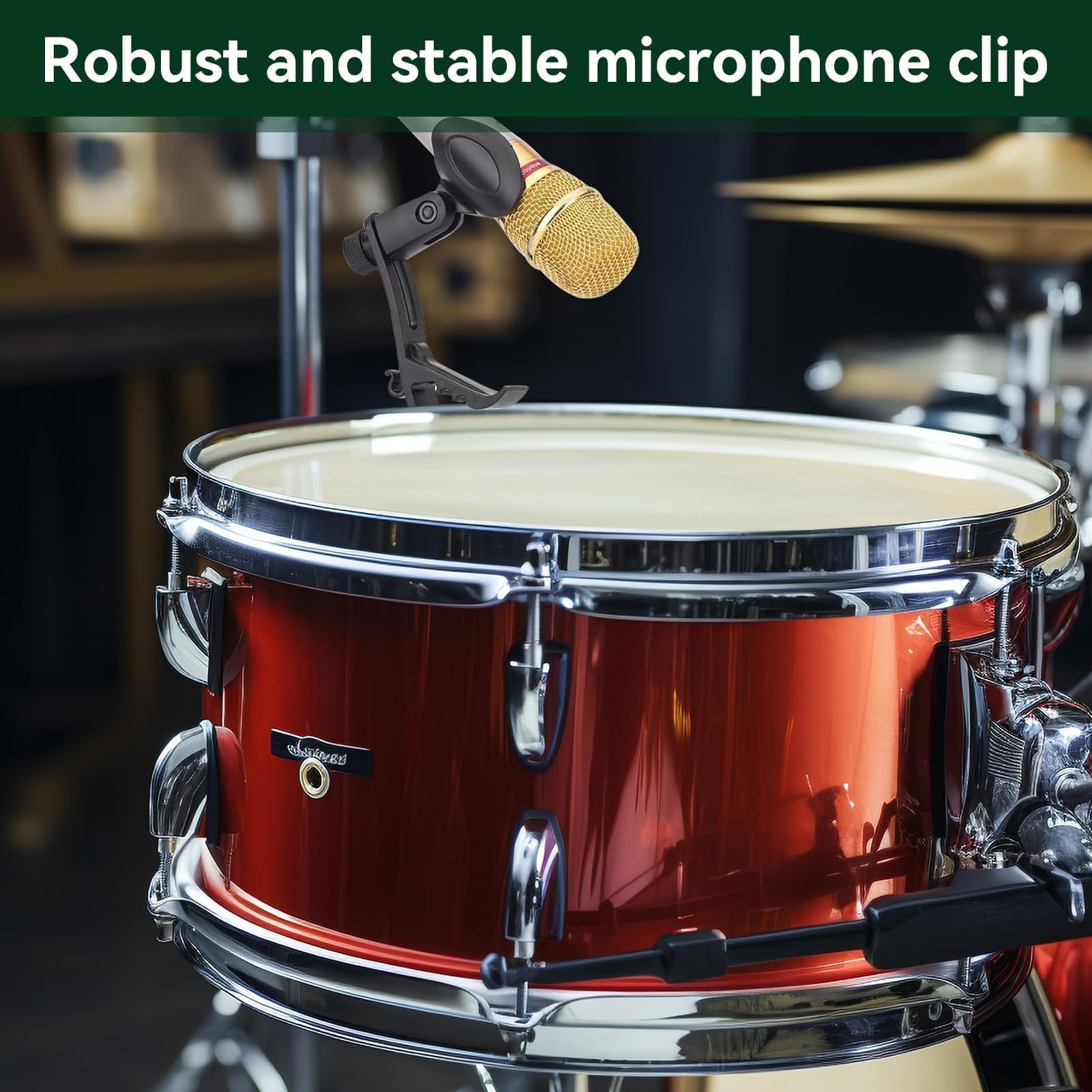 Abrazaderas Para Micrófono Soporte, Soporte De Tambor Para Micrófono Borde De Tambor A Prueba De Golpes Clip Para Micrófono Suministros Para Instrumentos Para Amantes Música (Paquete De 4)