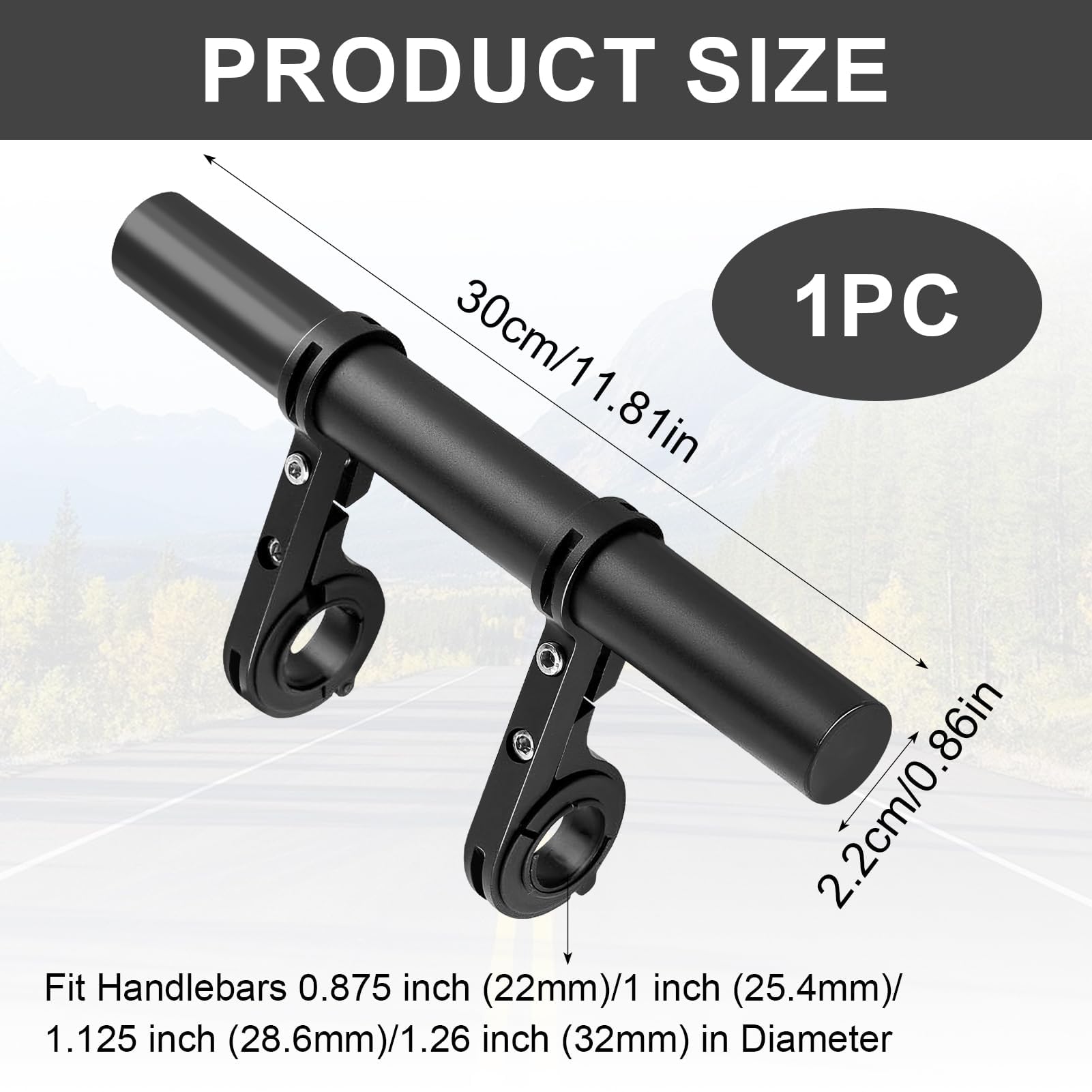 Przedłużenie kierownicy ze stopu aluminium do roweru i motocykla, przedłużenie kierownicy z podwójną podstawą zaciskową do kierownicy o średnicy 0,8 cala, 1 cal, 1,26 cala