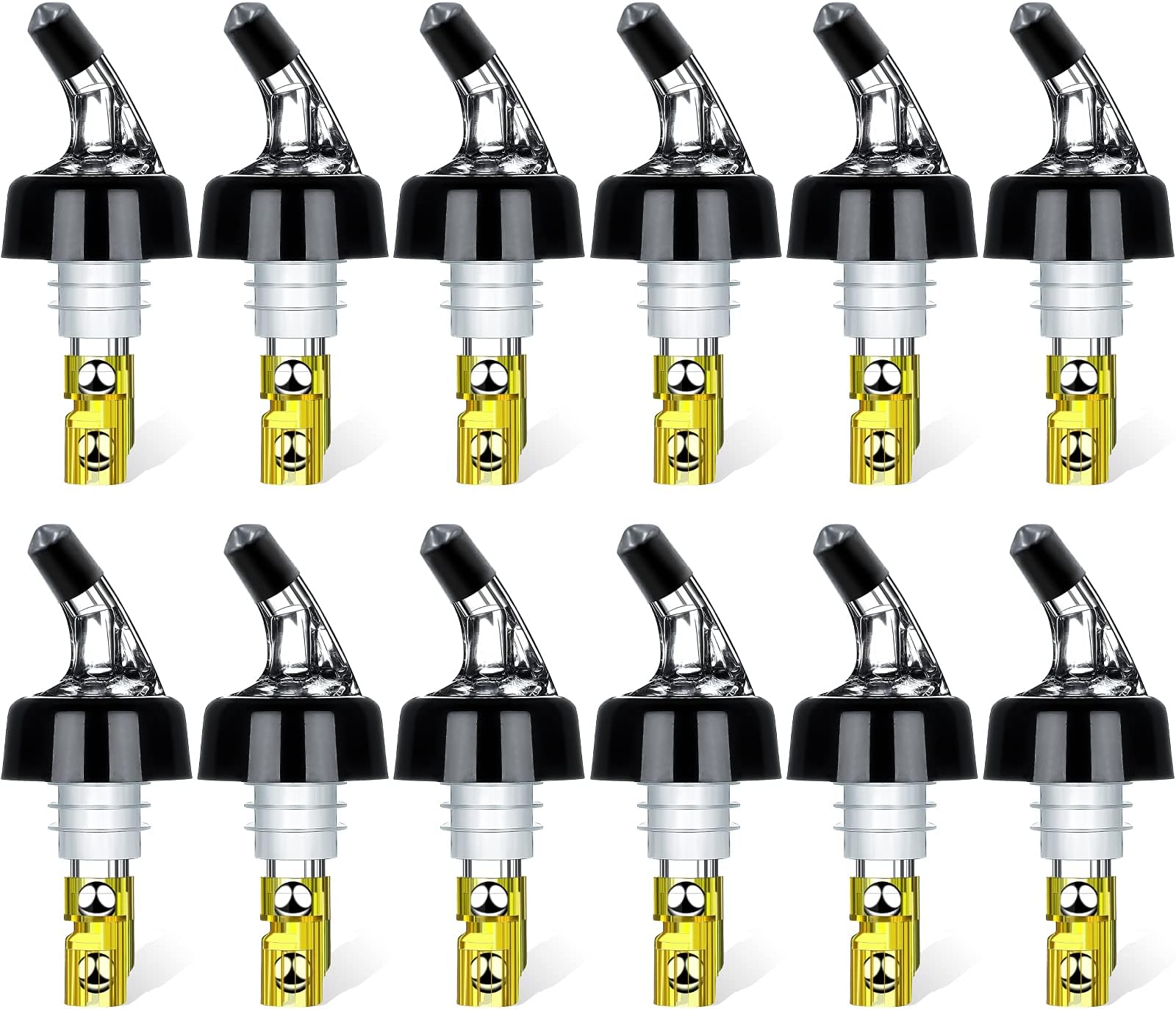 Automatic Measured Bottle Pourer - Quick Shot Spirit Measure Pourer Drinks Wine Cocktail Dispenser Home Bar Tools - 1oz/30ml (12)