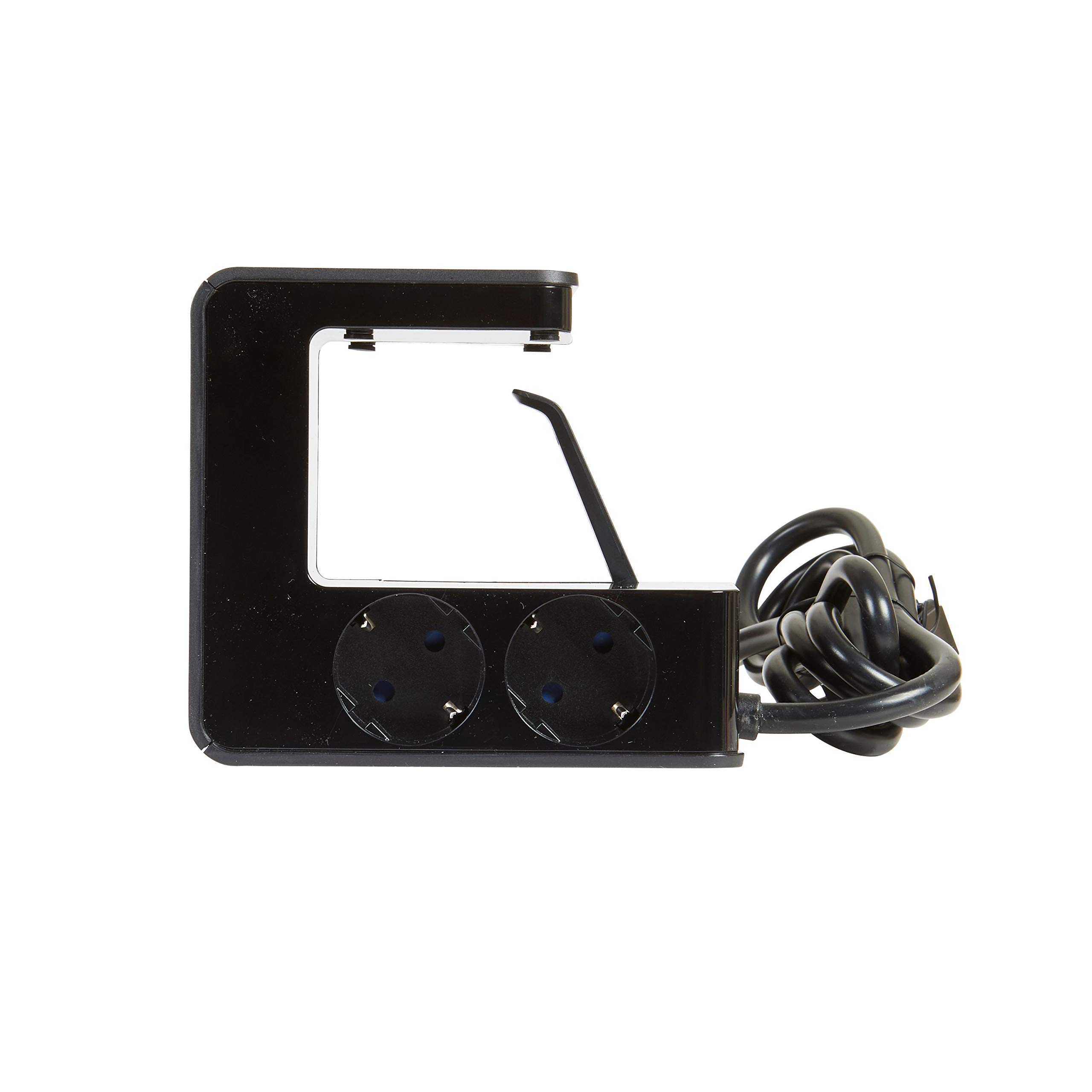 REGLETA CON CLIPAJE LEGRAND UPOWER 694812 4 TOMAS DE CORRIENTE 2 USB-A NEGRO