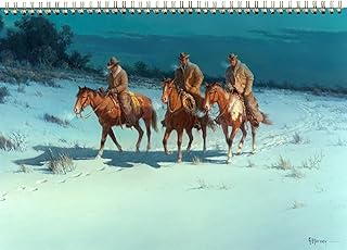 2026 Wall Calendar [12 pages 8"x12"] Cowboys and Pioneers in Wild West Vintage Magazine Illustration Impressionism