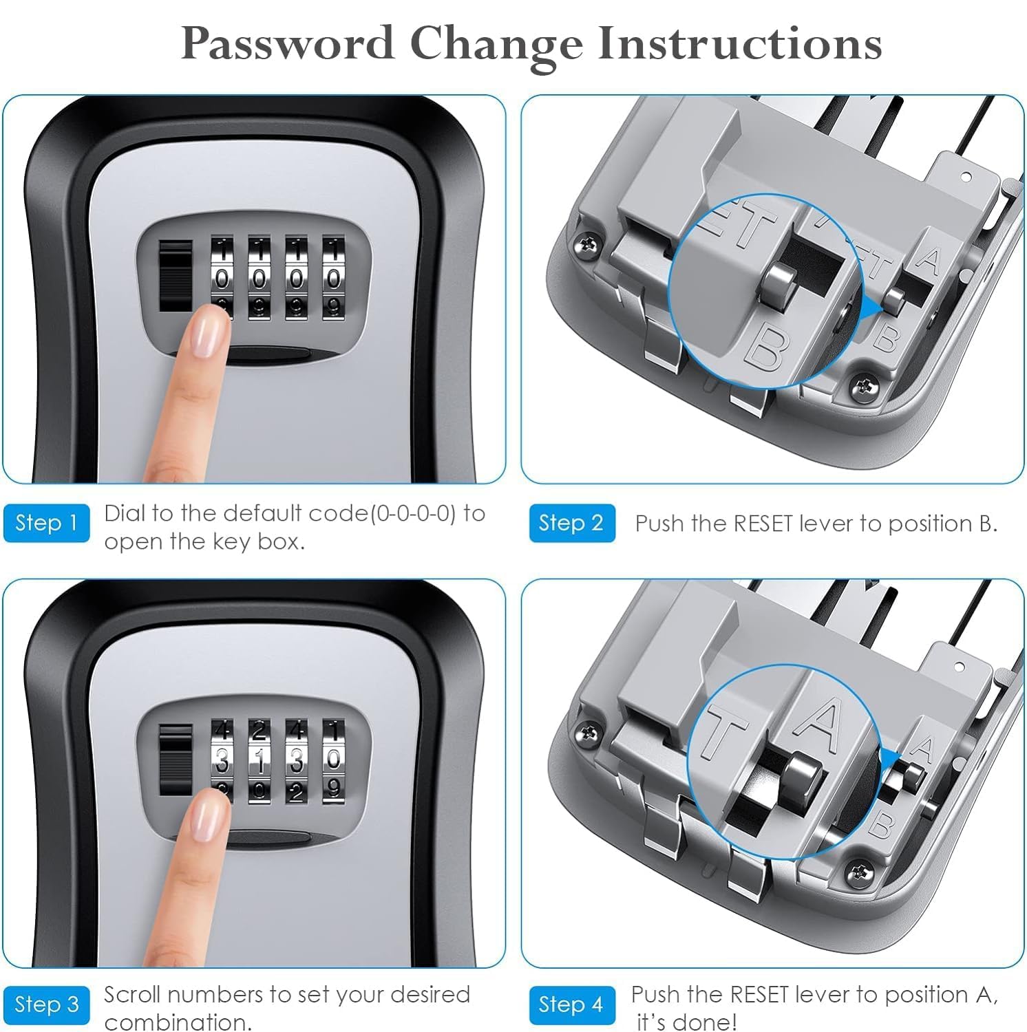 Drumil Wall Mounted Key Lock Box with Resettable Combination | Weatherproof Portable Key Safe for House, Garage & Office | Heavy-Duty Secure Key Storage for Realtors, Airbnb & Spare Keys 4