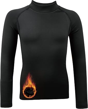 Youth Boys Compression Shirt Long Sleeve Thermal Undershirt
