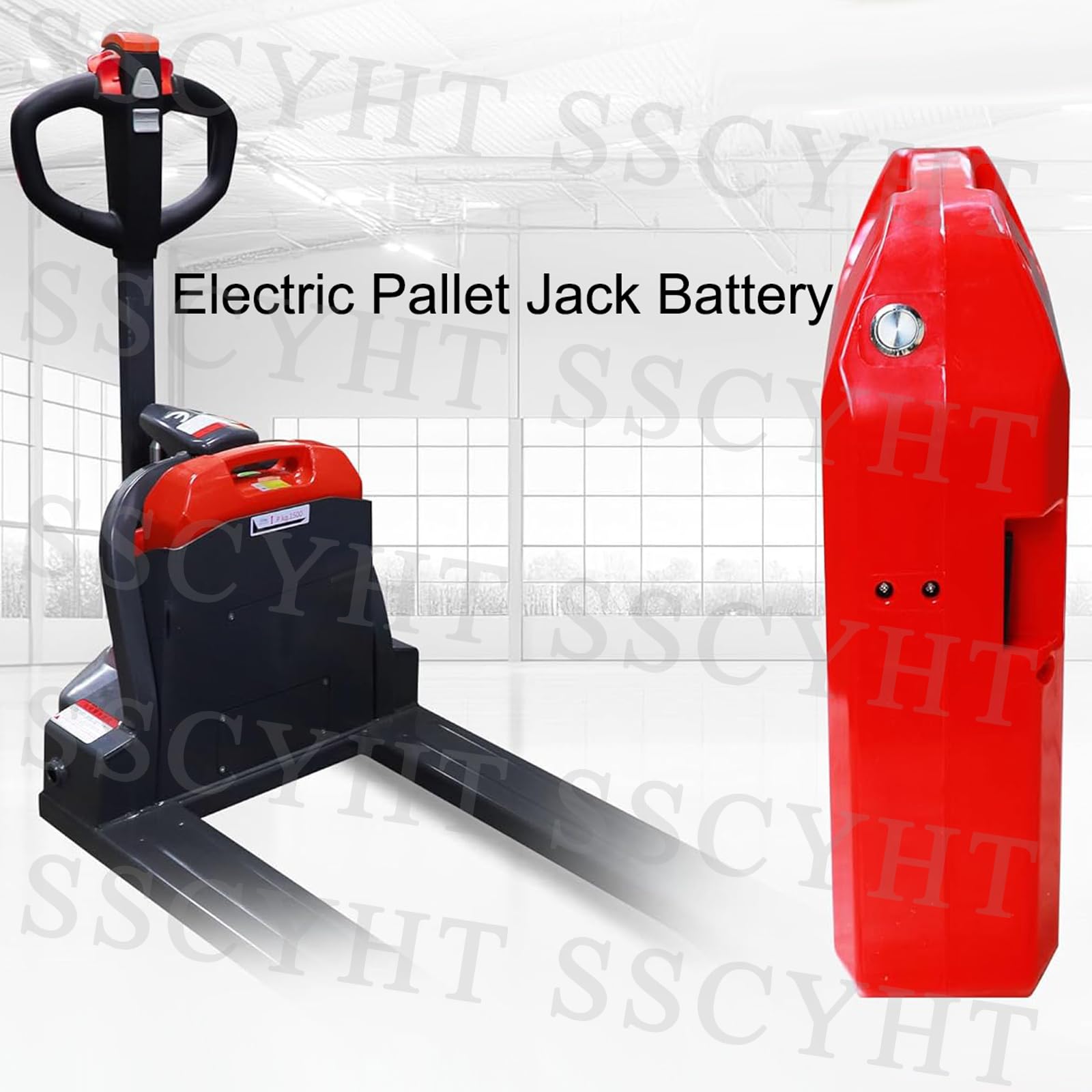 Batteria transpallet Elettrico 24V 20Ah 30Ah 40Ah 60Ah e Batteria Litio 48V 20Ah 30Ah per Carrello elevatore con connettore SBS75X, Kit Ricambio per Motori carrelli 50-1440W