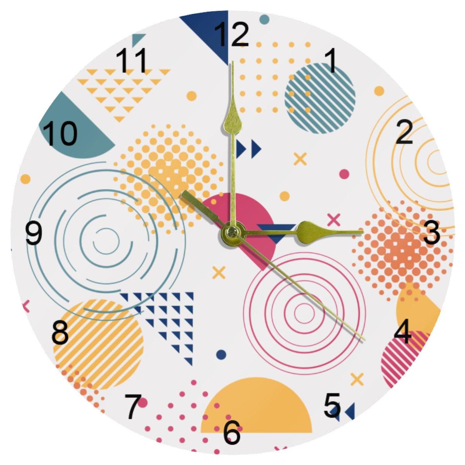 Horloge murale colorée Memphis design rond pour sublimer votre intérieur
