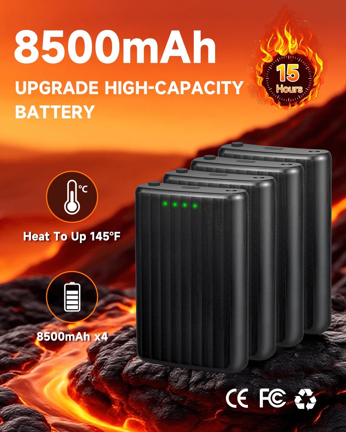 2026 Upgrade Heated Socks, 8500mAh*2 APP Control Electric Heated Socks for Men Women, Rechargeable Battery Powered Socks, Foot Warmer for Winter Hunting Ski Hiking Camping Outdoor Christmas Women Gift