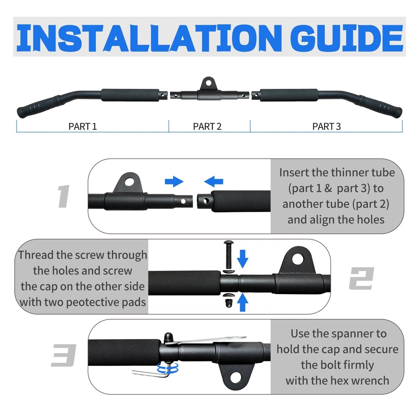 Barra LAT Machine 39.4 '' LAT Pull Down Bar 360 Girevole Fitness Grip for Sistema di pulegge Palestra Pulldown Maniglia Allegati for Palestra Cavo Macchina