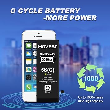 Replacement Battery for iPhone 5S/5C,3500mAh High Capacity Battery Fit for iPhone 5S/5C Model A1453 A1457 A1518 A1528 A1530 A1533 A1456 A1507 A1516 A1529 A1532 with Repair Tool Kits
