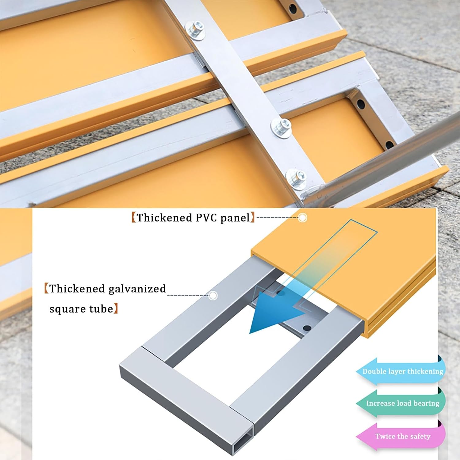 Backless Garden Bench, Outdoor Park Metal Bench, 2-Seater Patio Bench, Galvanized Pipe Frame, Outside Decor Furniture, Backyard Seating Chair, Weatherproof, for Yard, Porch, Lawn (Size : L