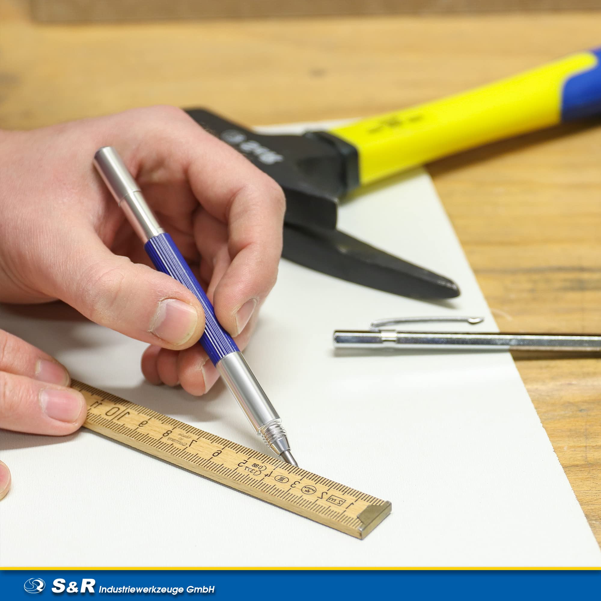 S&R Scriber Tool Penna Incisione Punzone Incisore per Metallo Legno Ceramica Vetro Acciaio. Set 2 Scriber x Falegnameria Modellismo e Bricolage